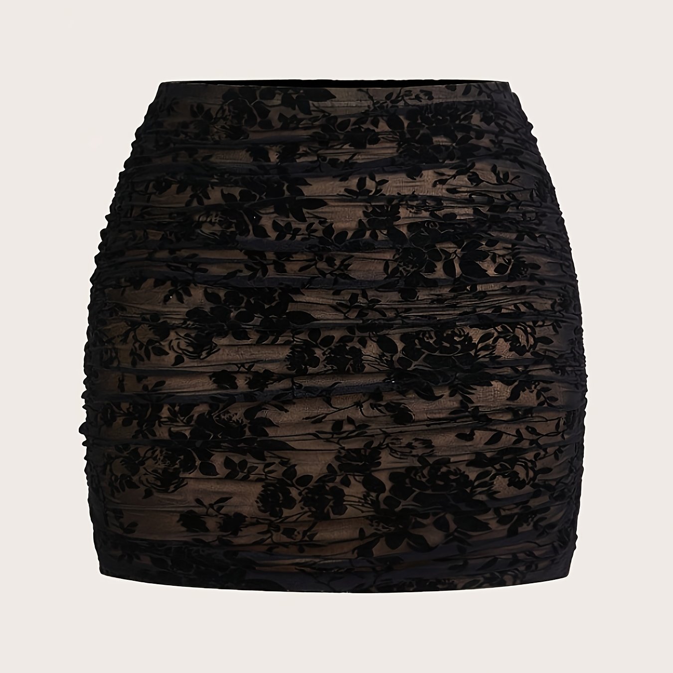 TEMU Women's Midi Skirt Sexy High-waisted Frill Bodycon Midi Skirt Night Out