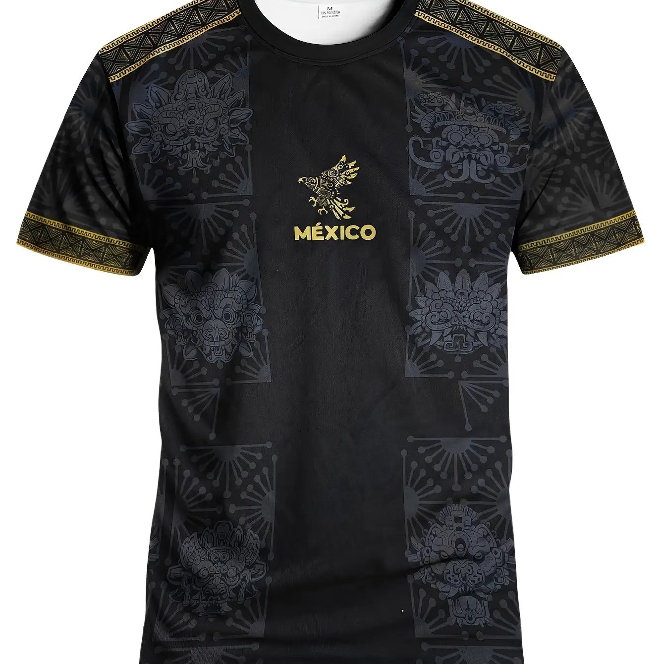 TEMU - Mexico Men's Soccer & Mexico Youth Crew Neck Comfortable Athletic Top & Band, For Soccer Training, Daily Fitness, And Casual Gifting, Game Day