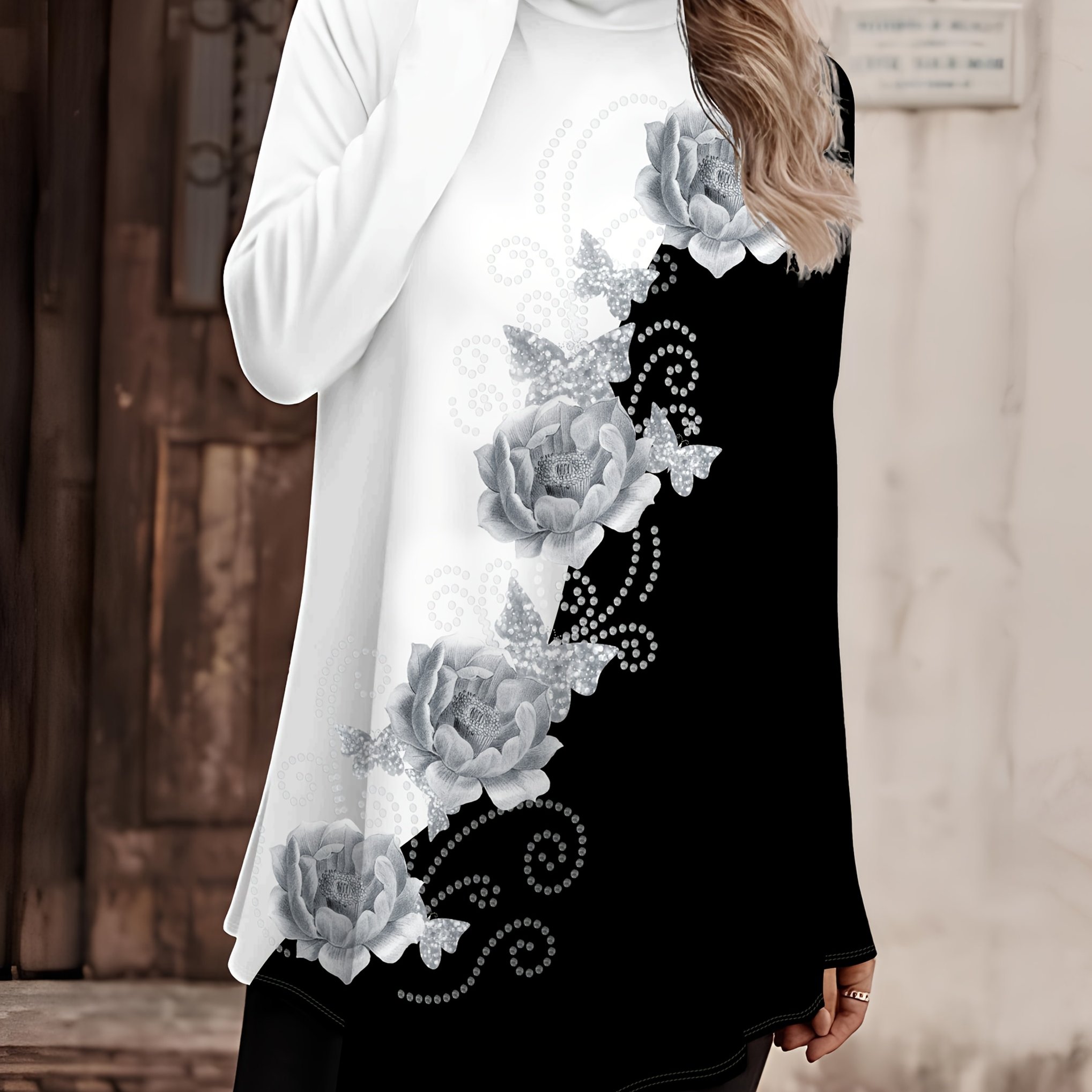 TEMU Floral Pattern Printed Design Women's T-shirt