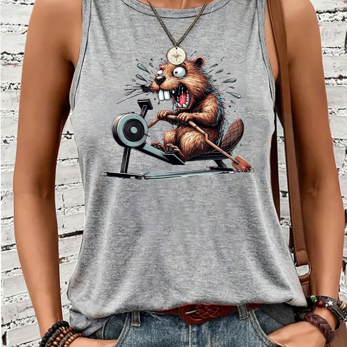 TEMU Y2k, 90s, Soft And Comfortable, -themed Cartoon Animal Print Hot Outfits, Casual, Soft And Cozy, Elegant Women's Clothing, Summer Round Neck
