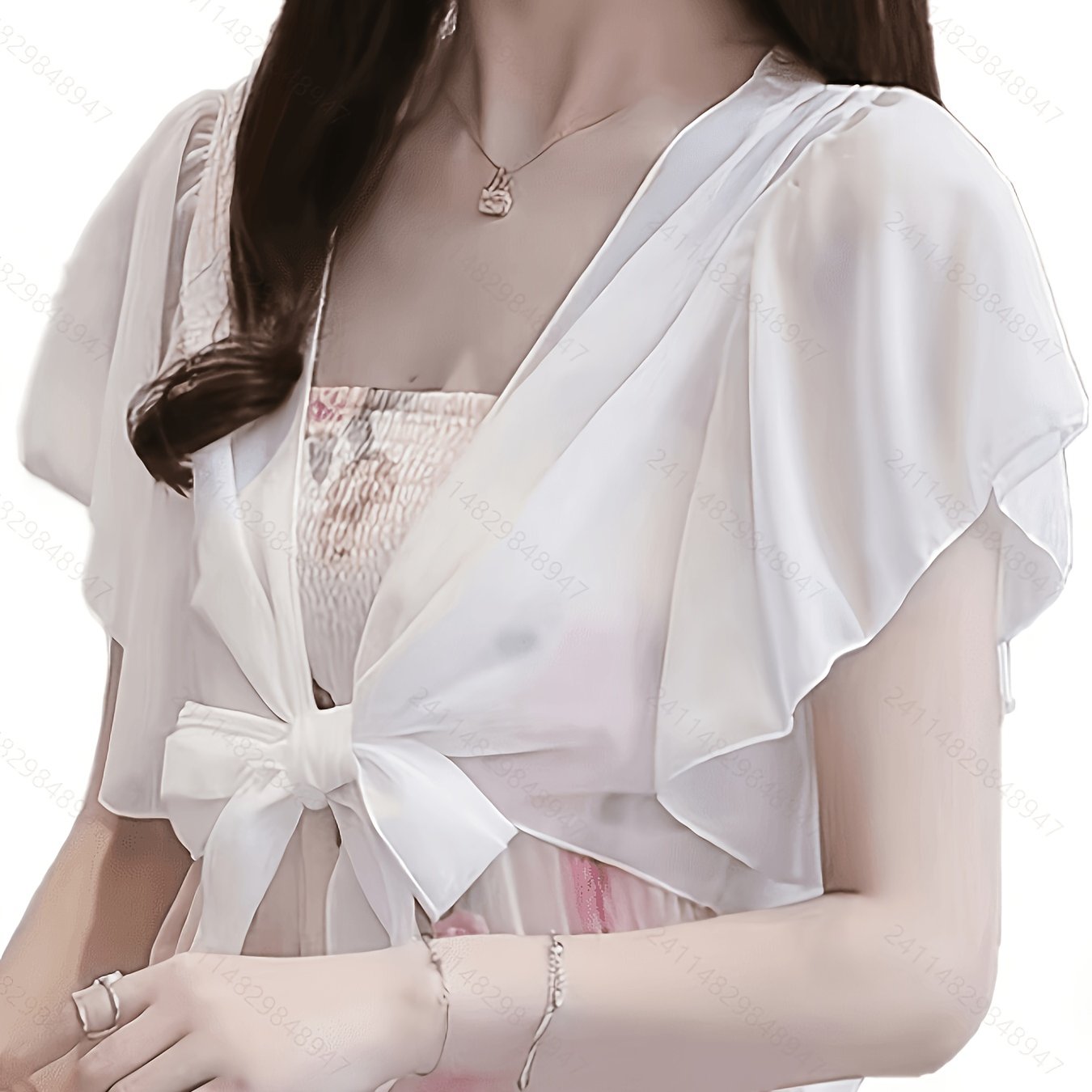 TEMU Nuovo Scialle Corto Estivo da Donna in Chiffon, Cappotto Esterno Corto a Tutte le , Giacca Cardigan da Donna con Protezione Solare