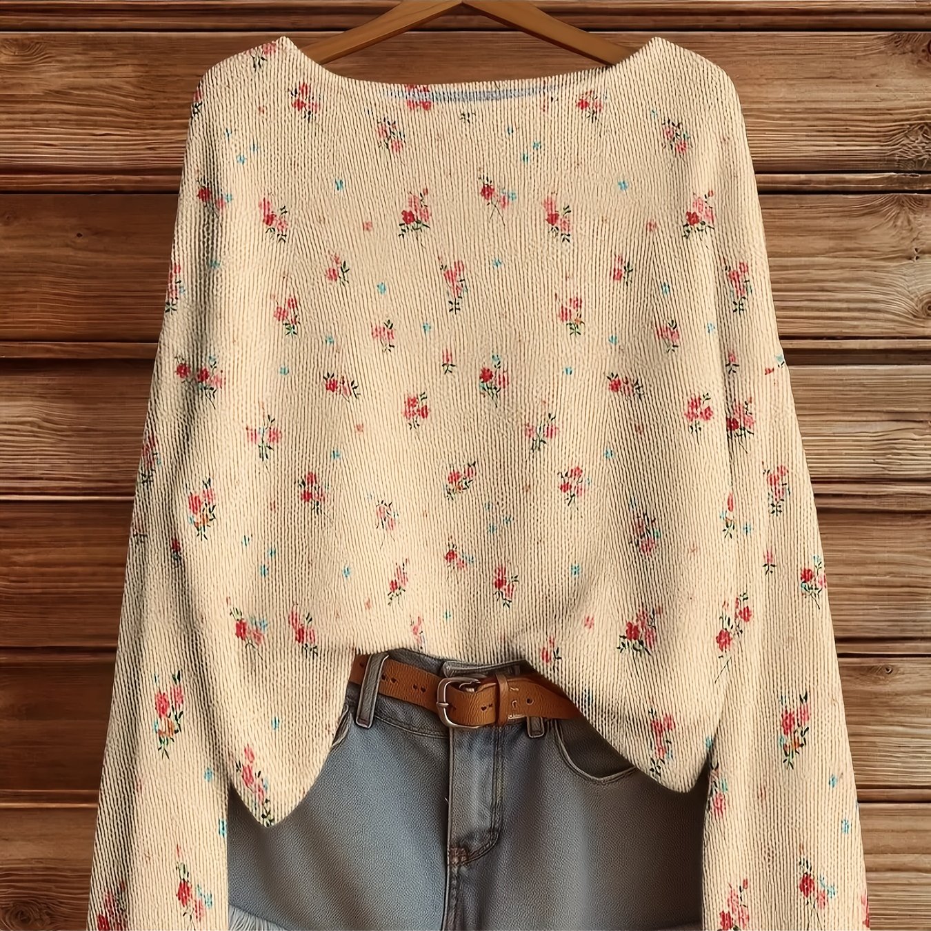 Printed Design Not Textured The Long-sleeved Round-neck Pullover And Thin Hoodie Top For Women In Autumn And Winter Are Fashionable And Simple