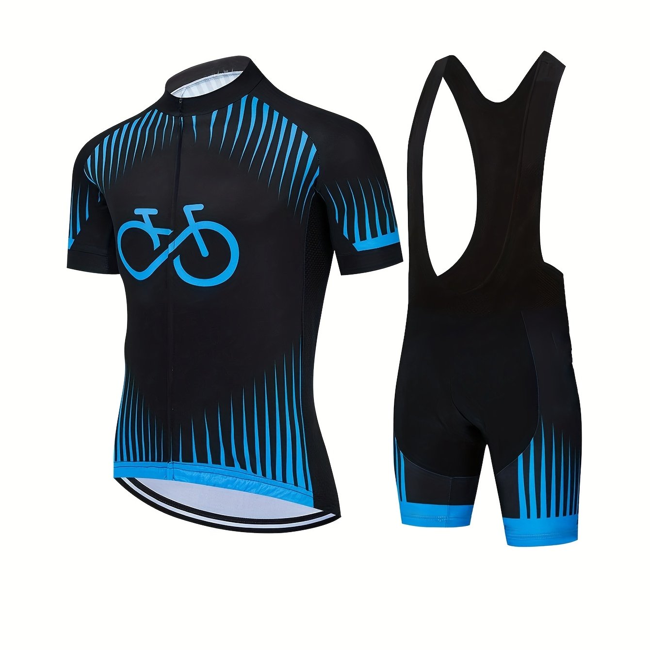 Men's Cycling Suit Short Sleeve Shirt And Bib Shorts
