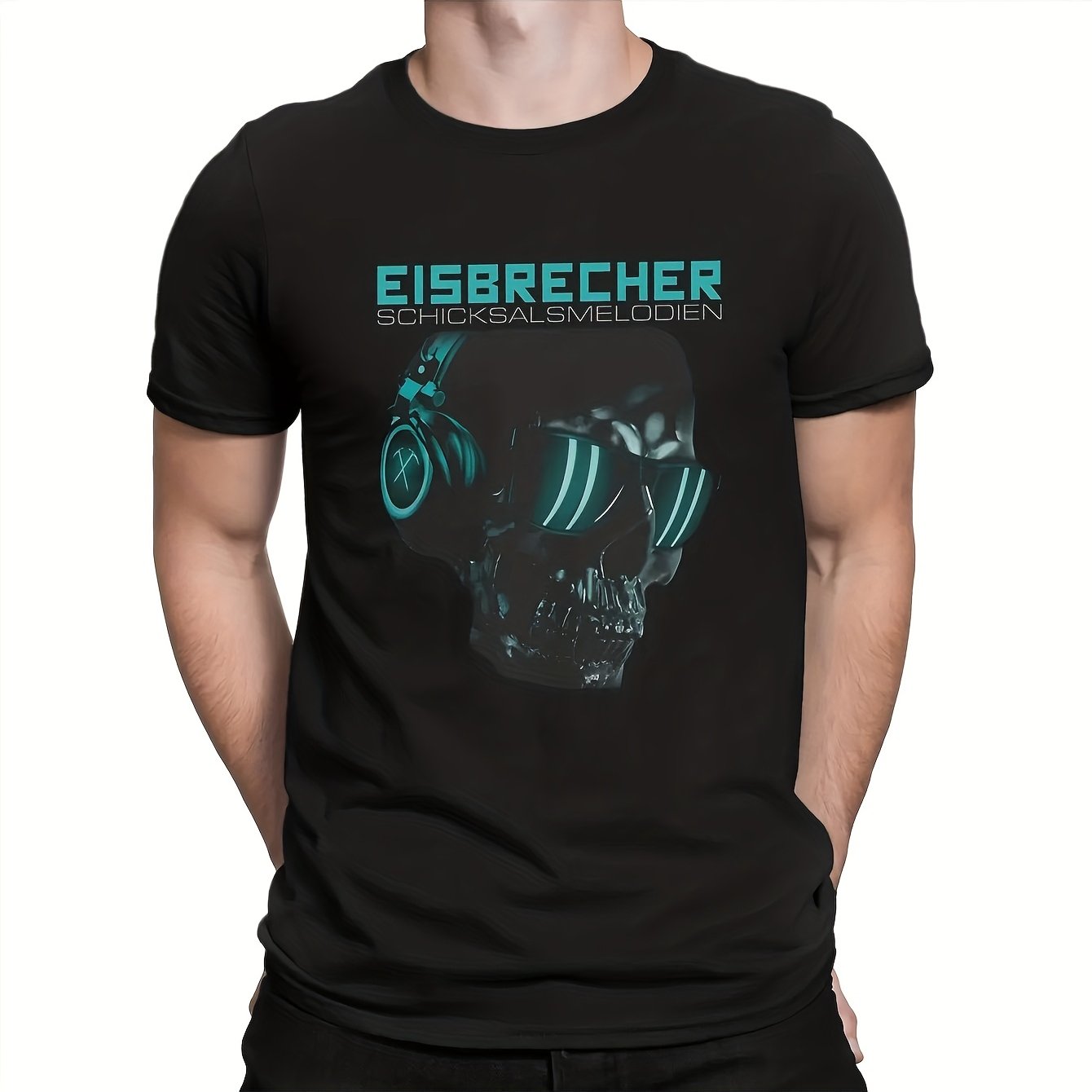 Image of Men's Band Logo T-shirt - Short Sleeve Crew Neck Casual Tee With Graphic (ice Breaker), Regular -season Comfortable Shirt For Music Fans & Casual Attire - Ideal Gift For Male Collectors