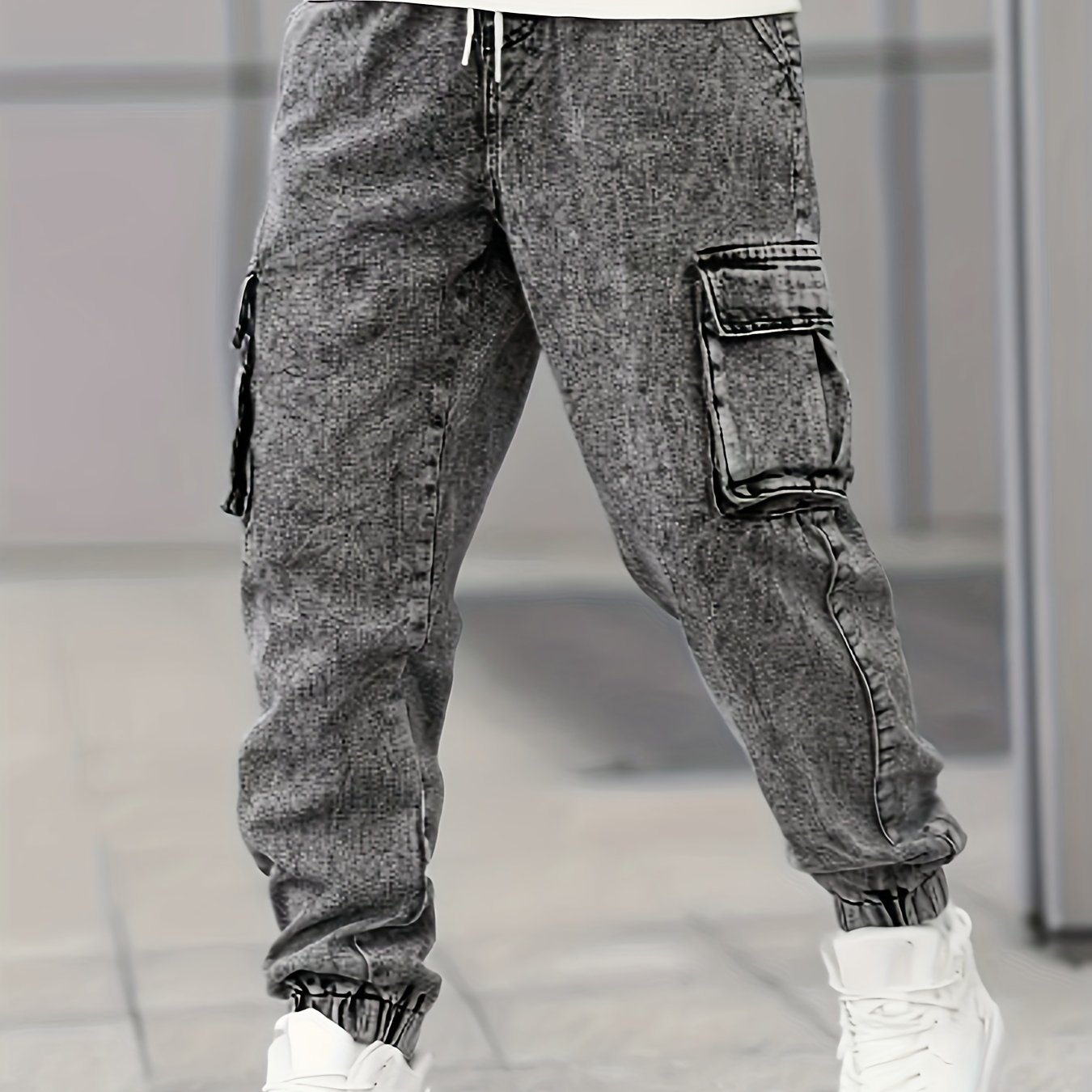 Geng Yuanshi Product - Men's Stretch Casual Rubber Root Fried Flower Multi-pocket Cargo Pants