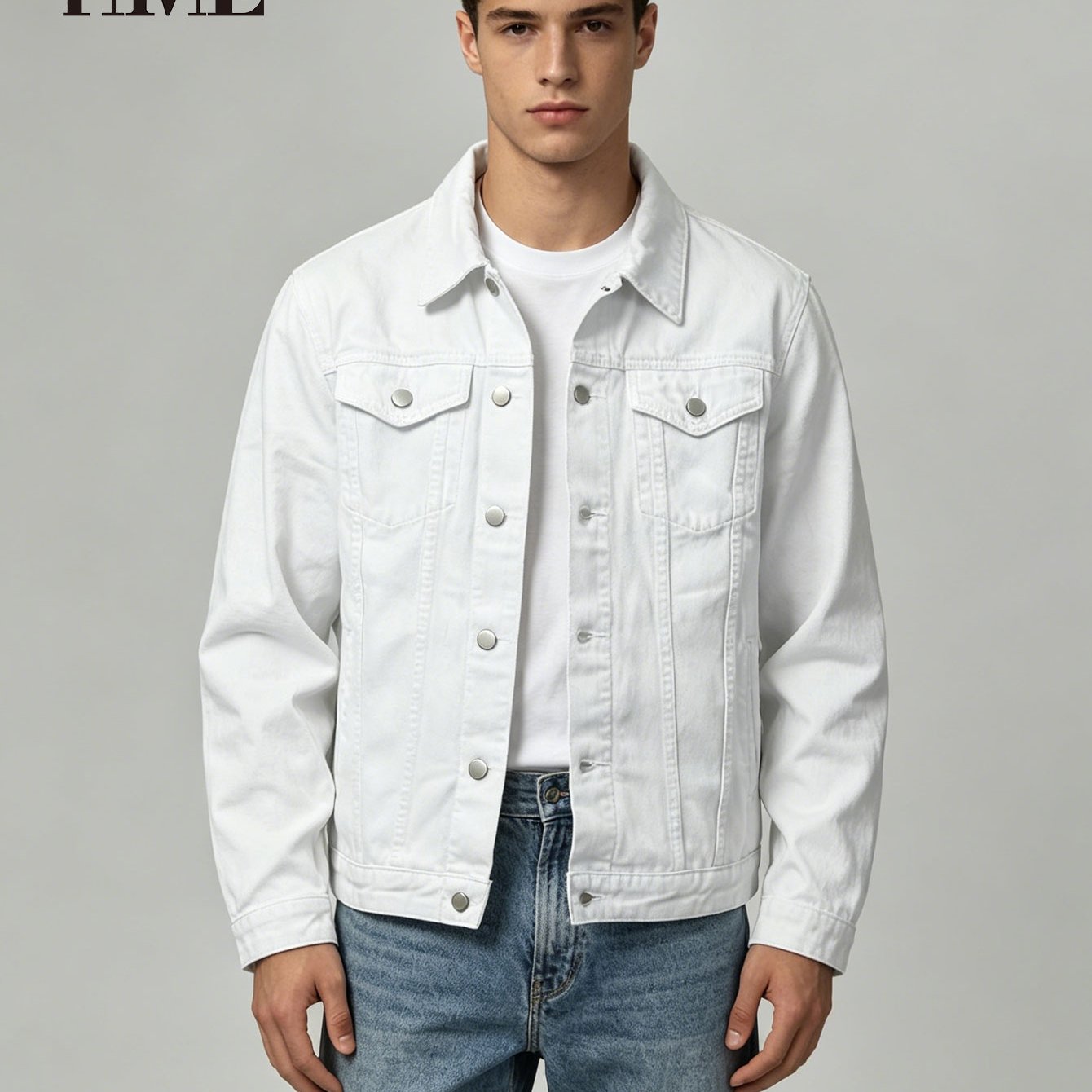 Hme Men's High-end Light Classic Lapel Workwear Denim Jacket, 3d For All Body Shapes, Breathable Wear Resistant Fade Resistant Washed Outerwear For Daily , Dating And Casual Travel Outfits