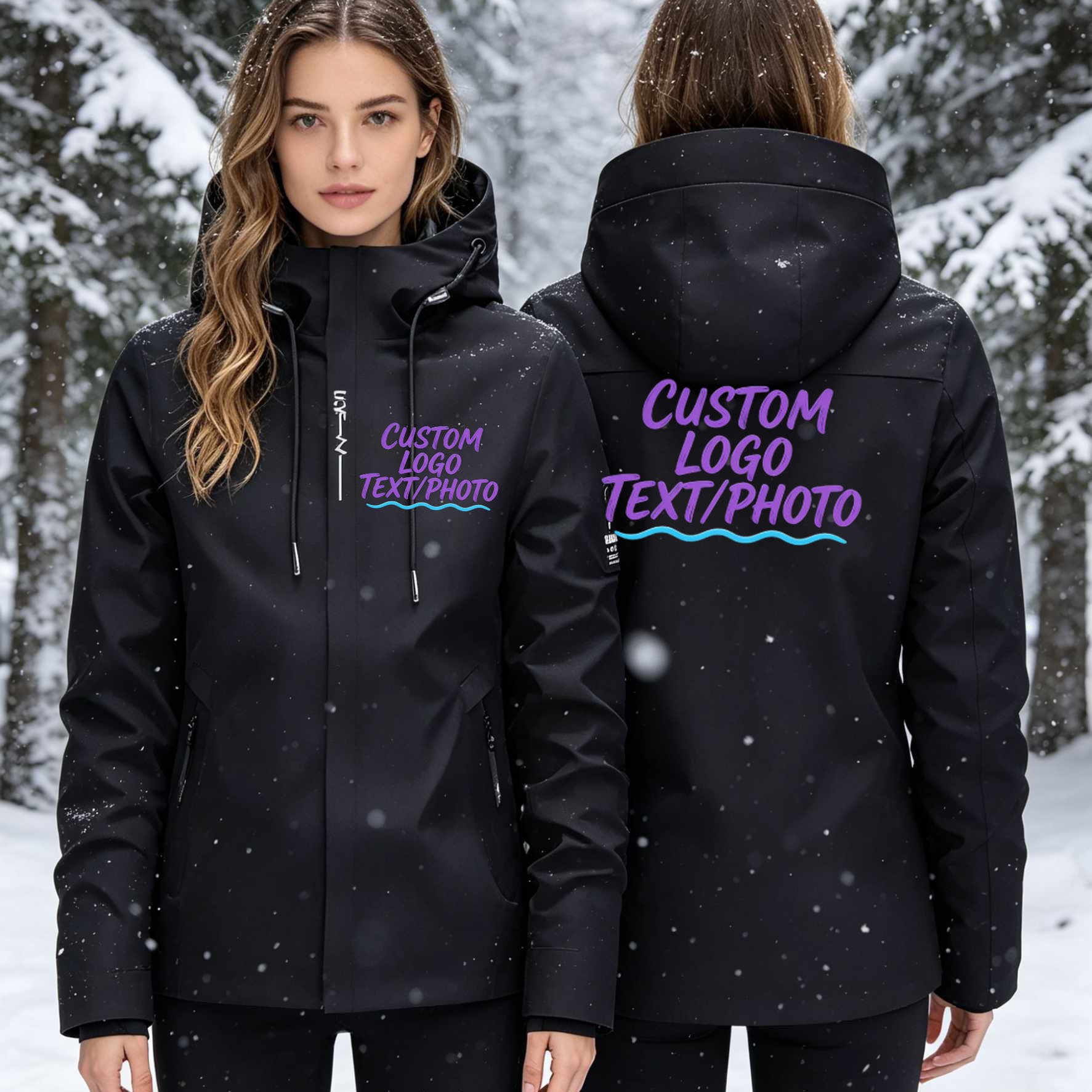 TEMU 's And Women's Fashionable Windproof Hooded Jacket For Spring And Autumn - Customizable Pattern Print, Machine Washable, Breathable, Lightweight