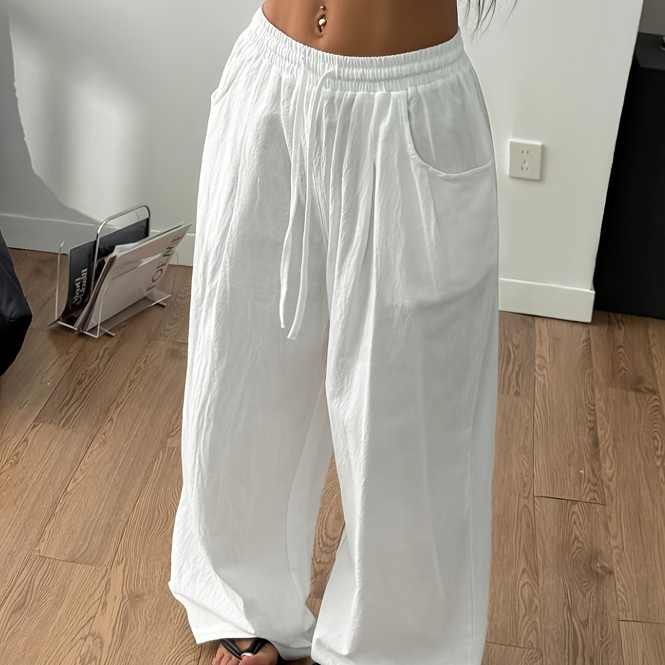 Women's Summer Minimalist Bohemian Style Vacation Casual Everyday Versatile Comfortable Loose-fitting Trousers, Pants