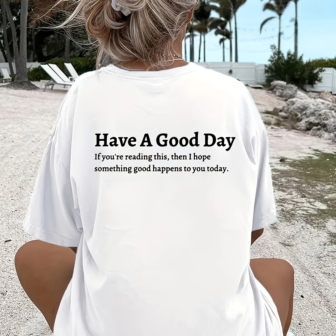 TEMU Women's Short Sleeve Crew Neck T-shirt - Opaque Casual Blouse Top With Short Sleeve & Round Neck, Spring Summer Casual Attire, Machine Washable
