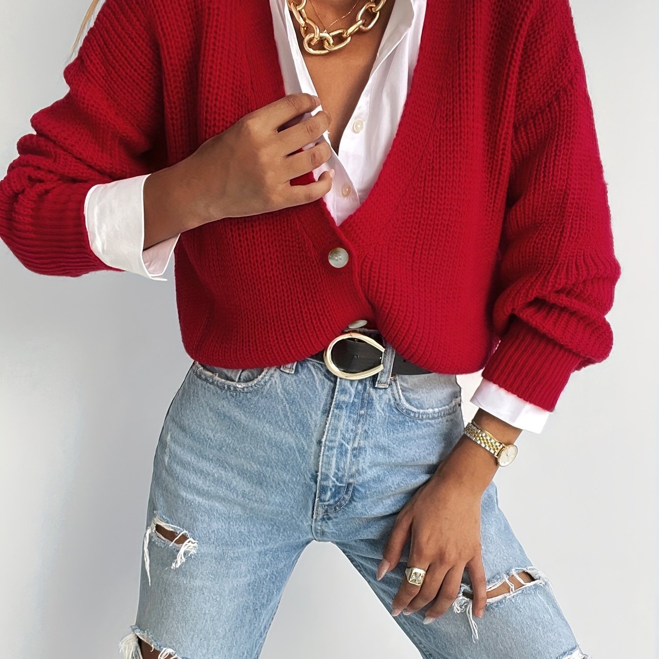 Women's Autumn Winter Christmas Party Vacation Gentle Easy Solid Color Daily Versatile Temperament Elegant Cardigan Coat