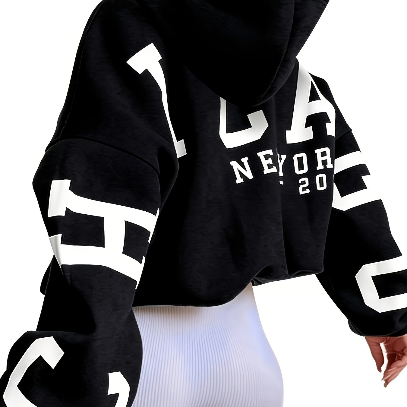 TEMU Y2K Mode Femme Décontractée Sweat à Capuche Imprimé Lettres Poche Veste