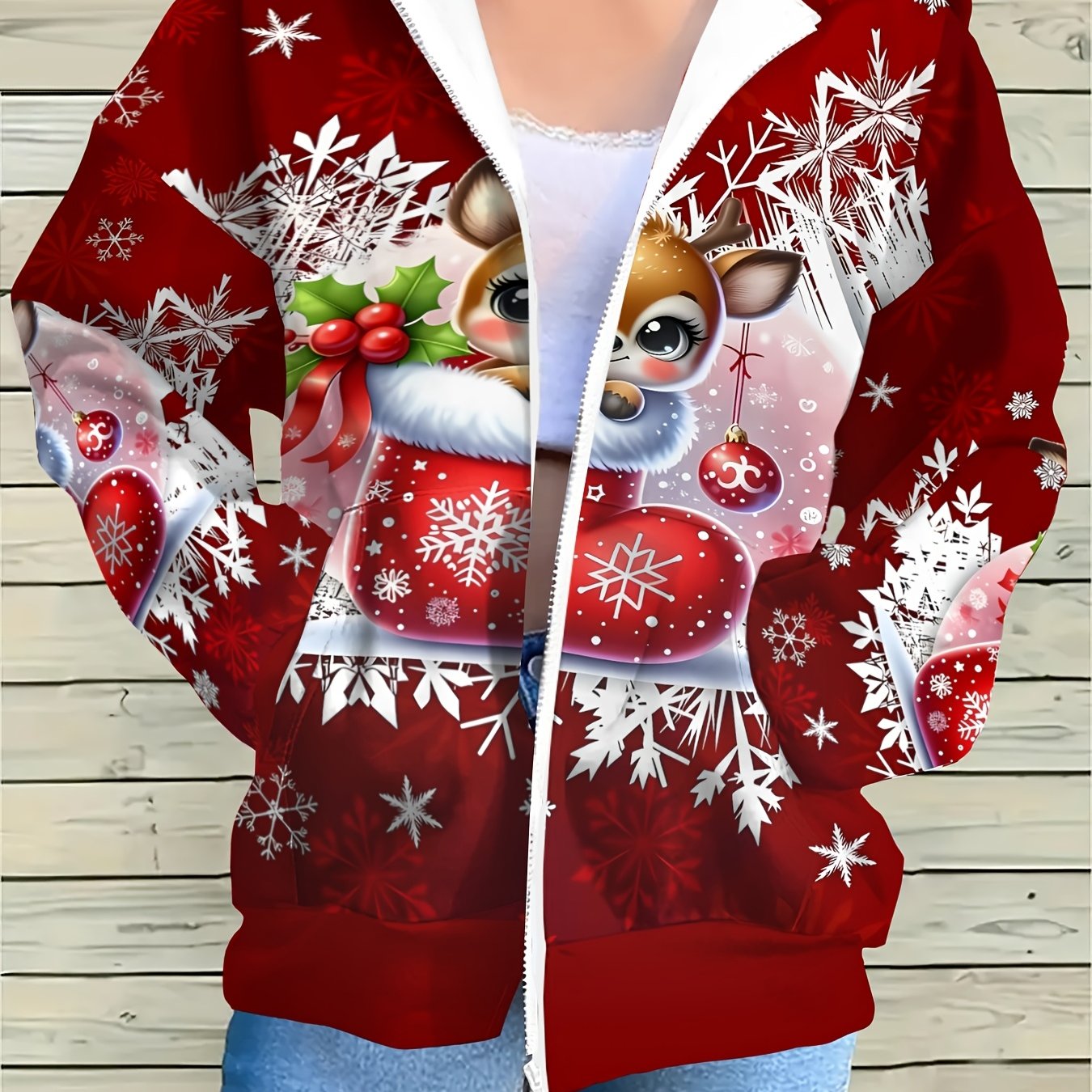 TEMU Spring/autumn New Long Sleeve Hooded Zipper Sweatshirt Women's Holiday Casual Versatile Individual Trendy Jacket