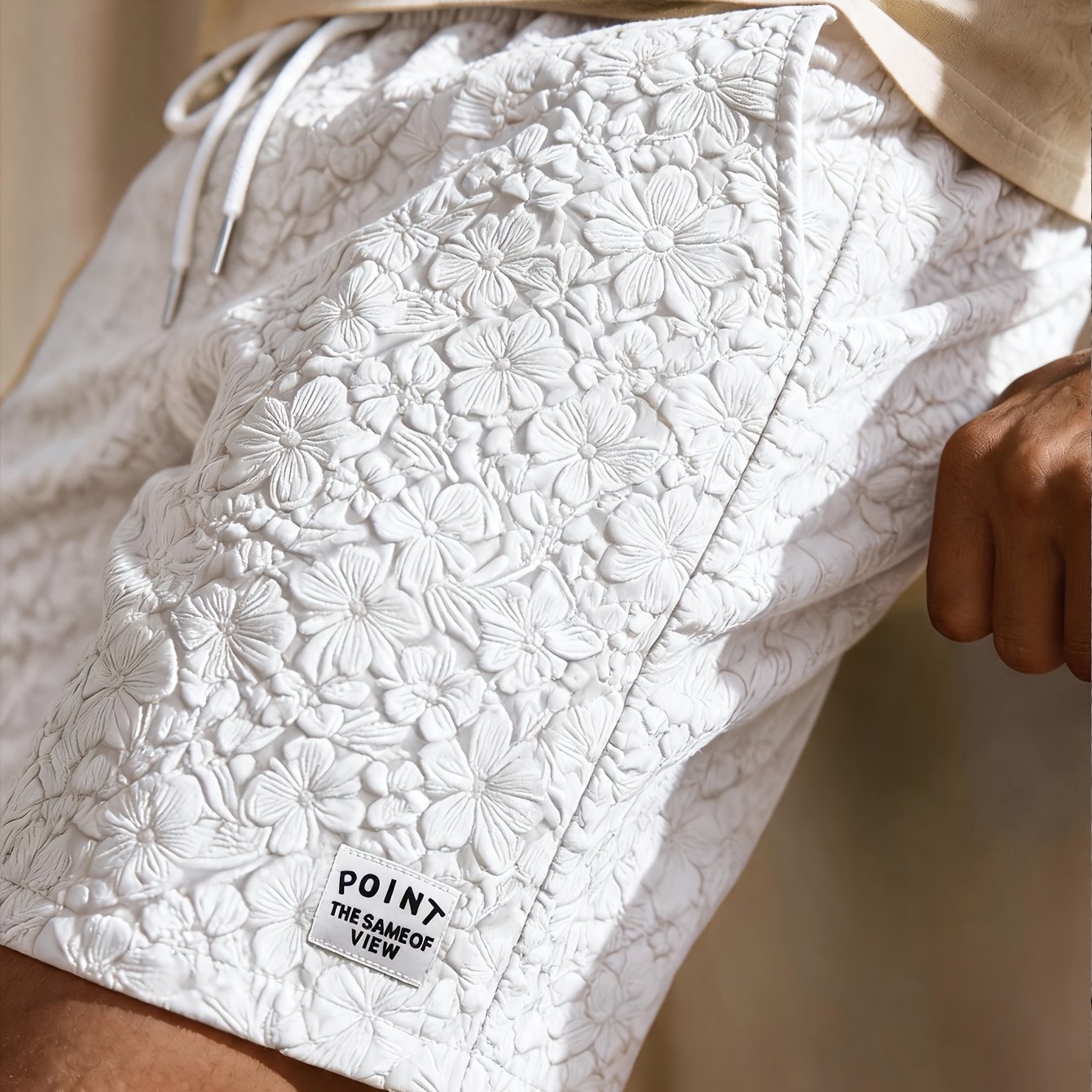 TEMU Men's Embossed Jacquard Shorts With Letter Accents, Trendy Fashionable Casual Streetwear Versatile New Summer Shorts