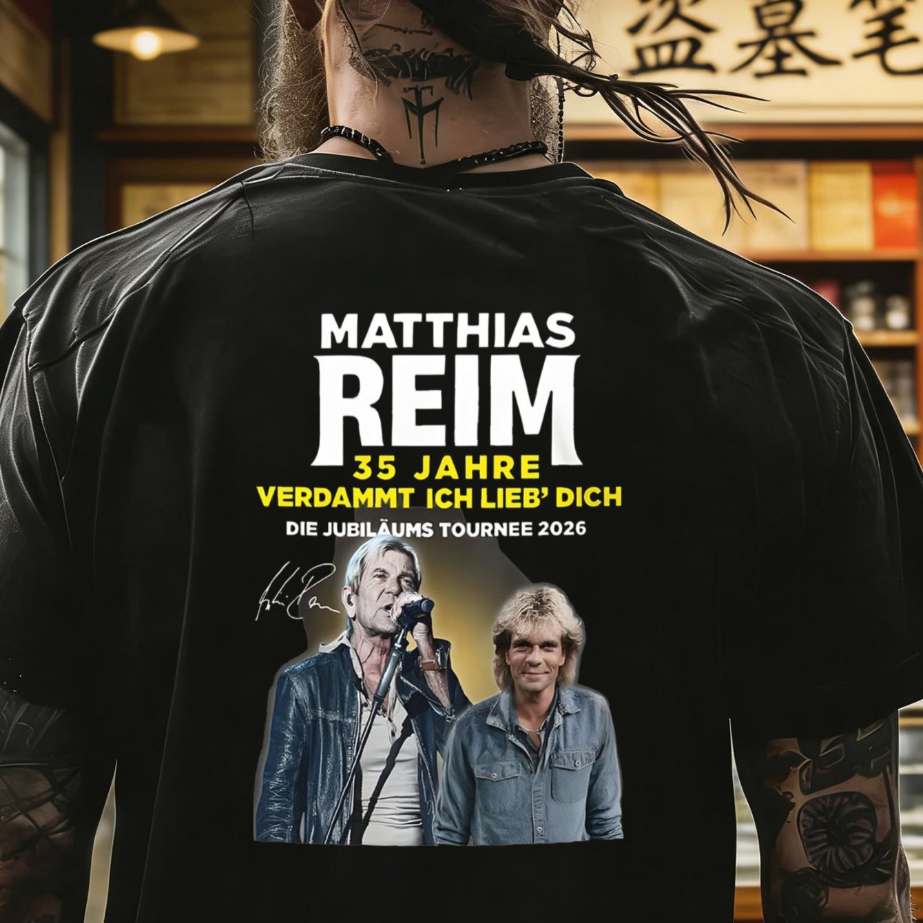 Image of Men's T-shirt Black Reim 35 Years Verdammt Ich Lieb Dich Tour 2026 Concert Music Festival Casual Wear