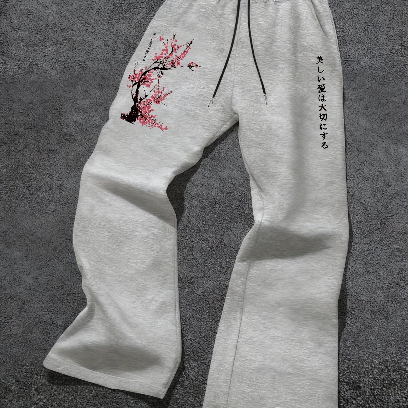 TEMU Men's Versatile Solid Color Drawstring Loose-fit Casual Sports Pants, Suitable For Outdoor And And Autumn