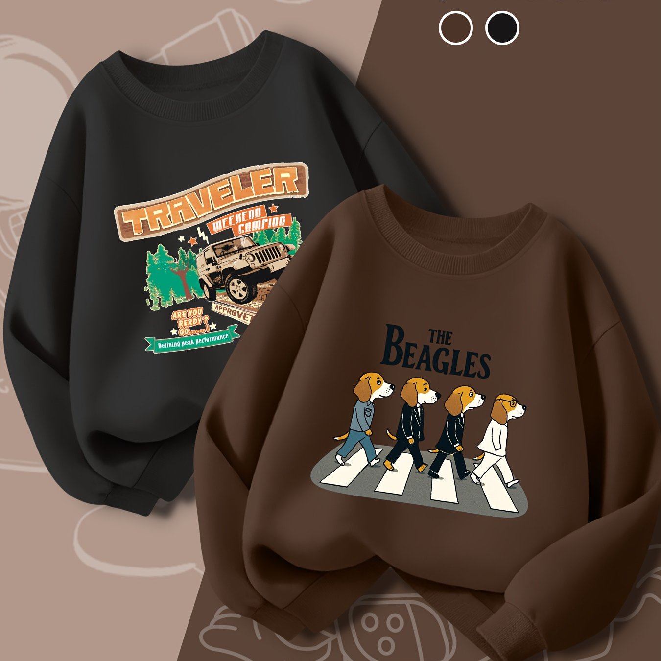 Stylish Long-Sleeve Sweatshirt Set for Boys Aged 1-10