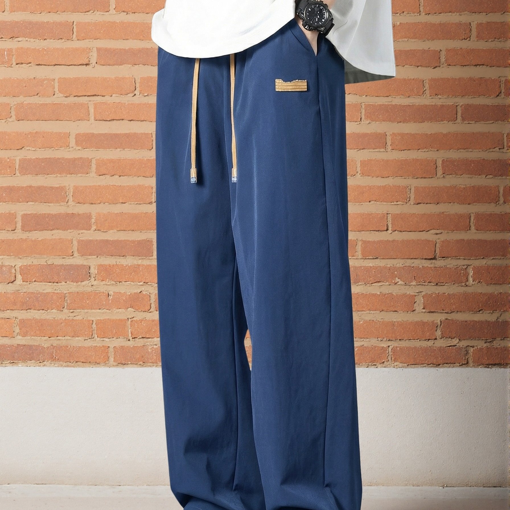 TEMU Men's Casual Pants 2026 Summer Lightweight Trendy Versatile New Quick-drying Breathable Loose Straight-leg All-match Draping Wrinkle-resistant