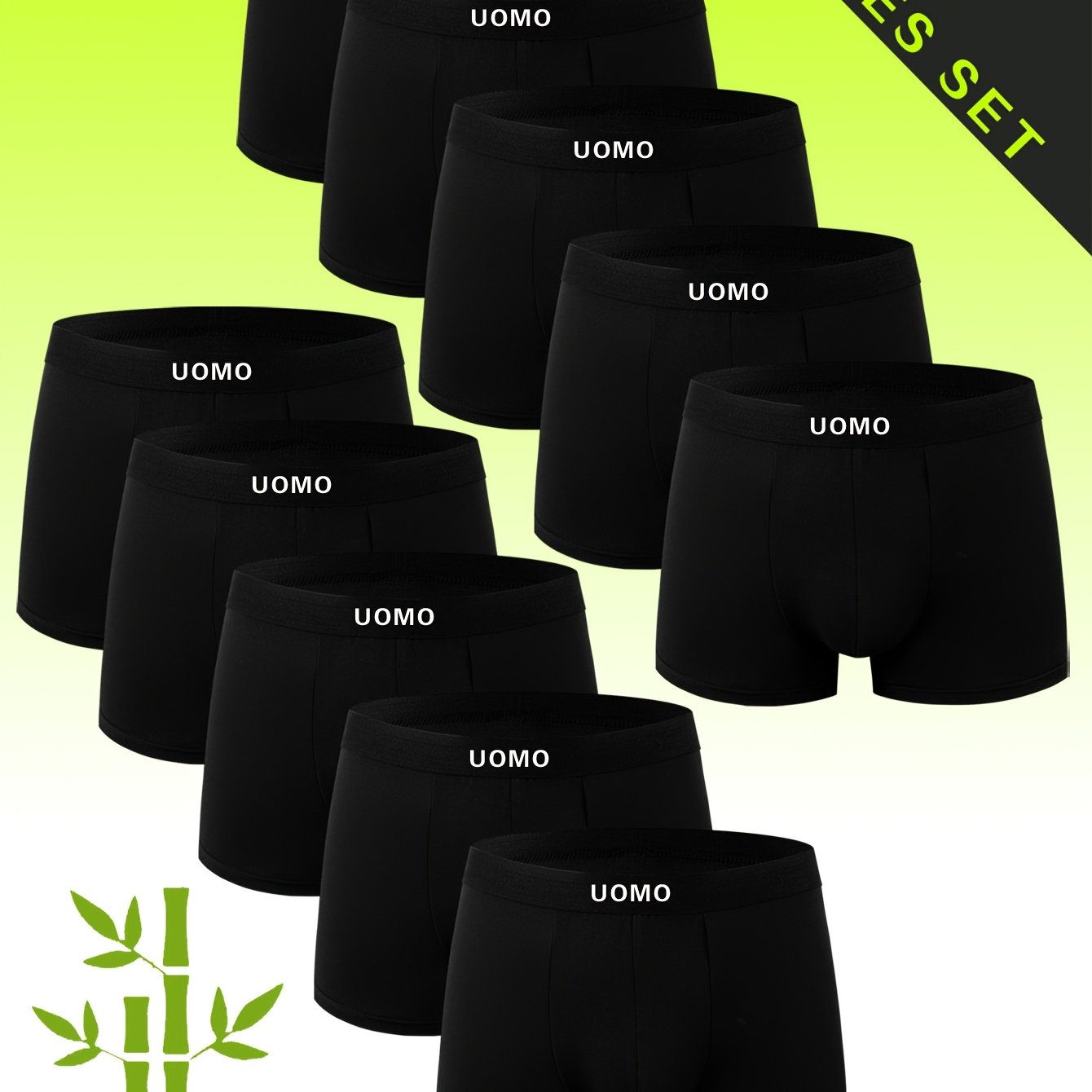 TEMU 10pcs Bamboo Fiber Men's New Underwear Soft Comfortable Skin-friendly Breathable Non-stuffy Mid-waist Trunks