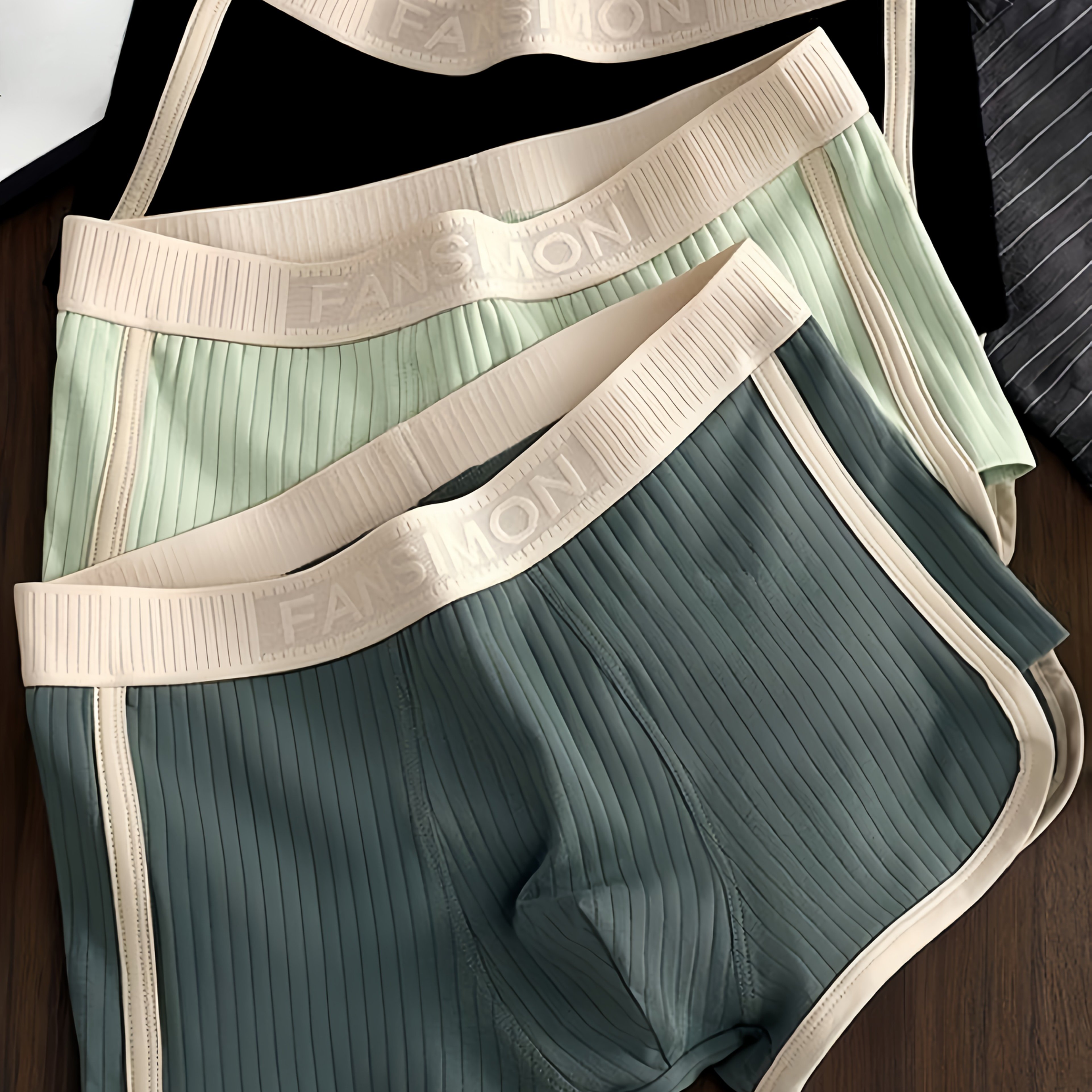 TEMU 3pcs Men's Boxer Briefs - Comfortable Breathable Solid Color Mid-rise Underwear, Elastic Polyester-spandex Blend, With Elastic Waistband, Non-see-through Knitted Fabric, Men's Boxer Shorts