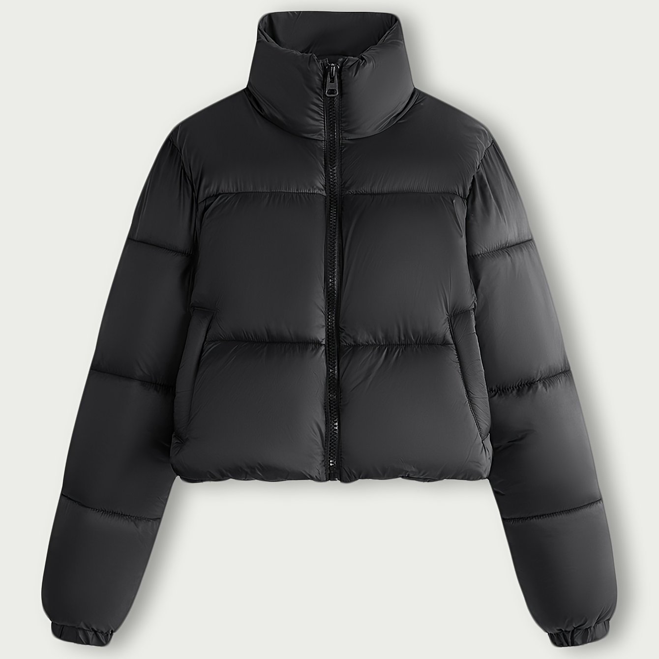 Image of Solocote Teenager's Youth Fashion Solid Color Collar Short Crop Jacket, , Soft Lightweight And Warm, Suitable For Girls Over 13 For Street Style And Dates, For Teenager, For Teenager