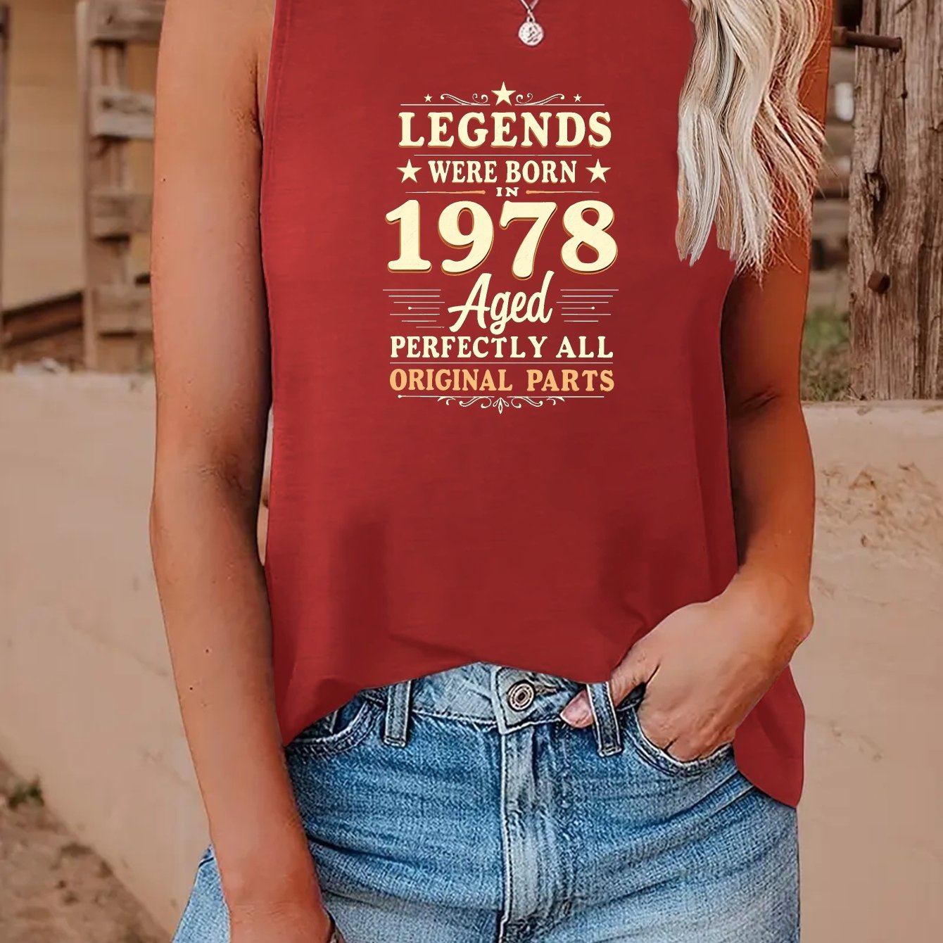 TEMU Born In 1978 Women's Vest