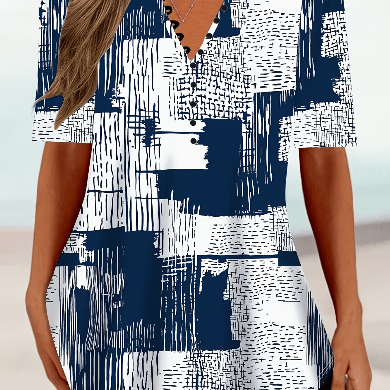 TEMU Trendy Printed T-shirt For European Women