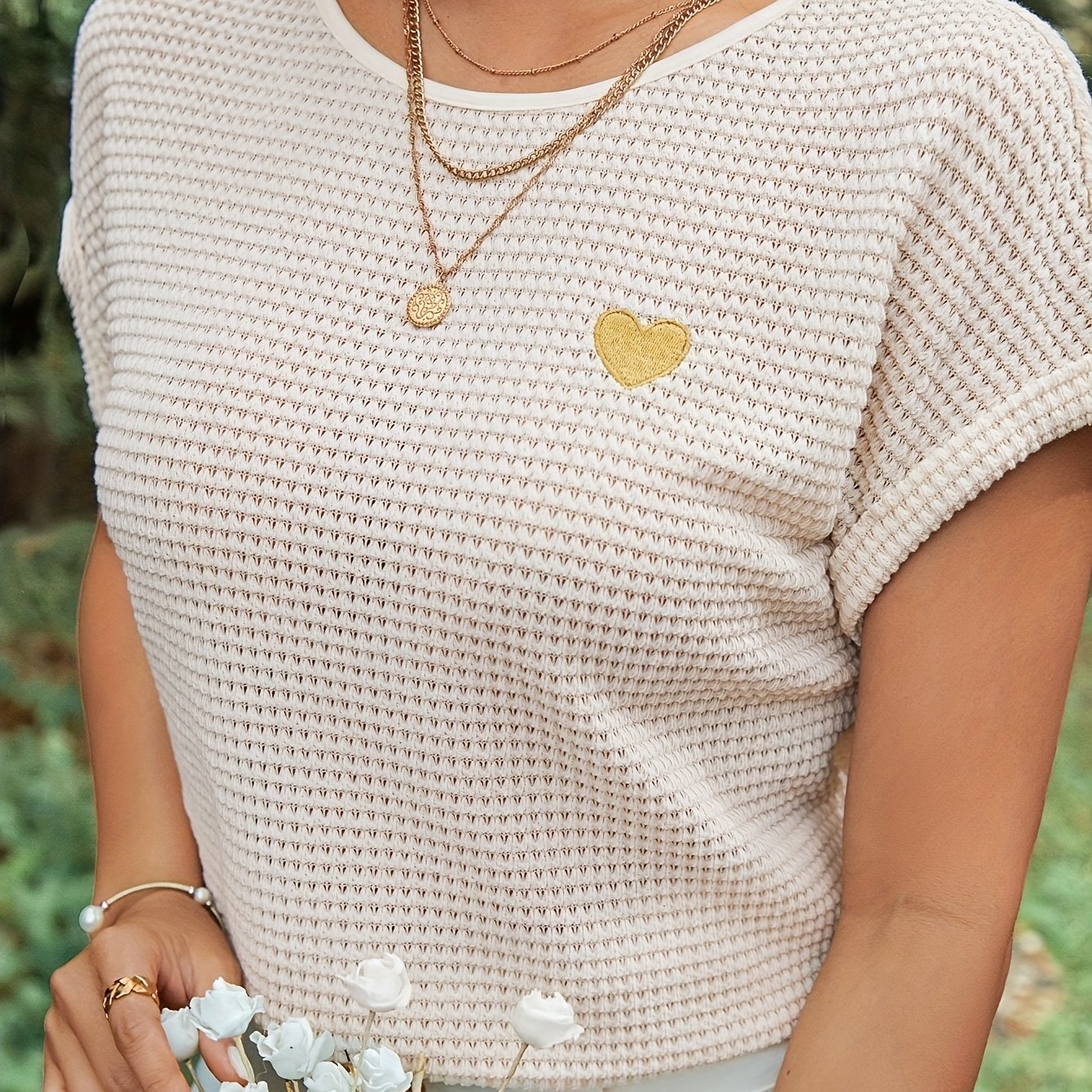 Heart-shaped Short Sleeve