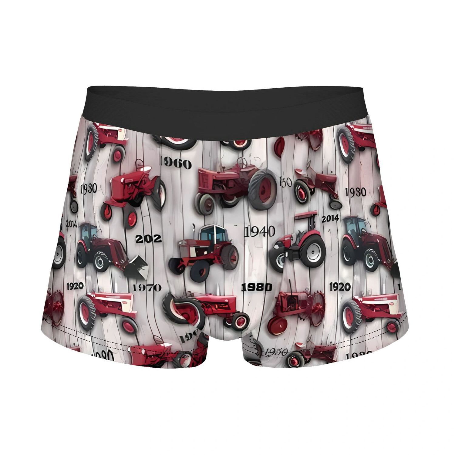 TEMU 2d Print Tractor Trucks Men's Breathable Boxer Briefs, Stretchy Underwear With Stylish Print, Everyday Casual Wear