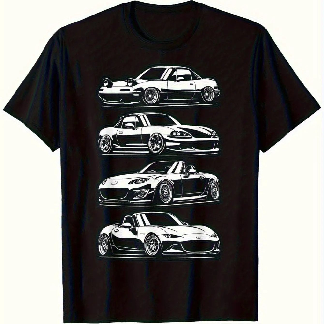 TEMU Men's Size S T-shirt Featuring Localmx5 Gen Jdm Design, With A Round Neck And Short Sleeves. This Black Vintage T-shirt Is Perfect For Car