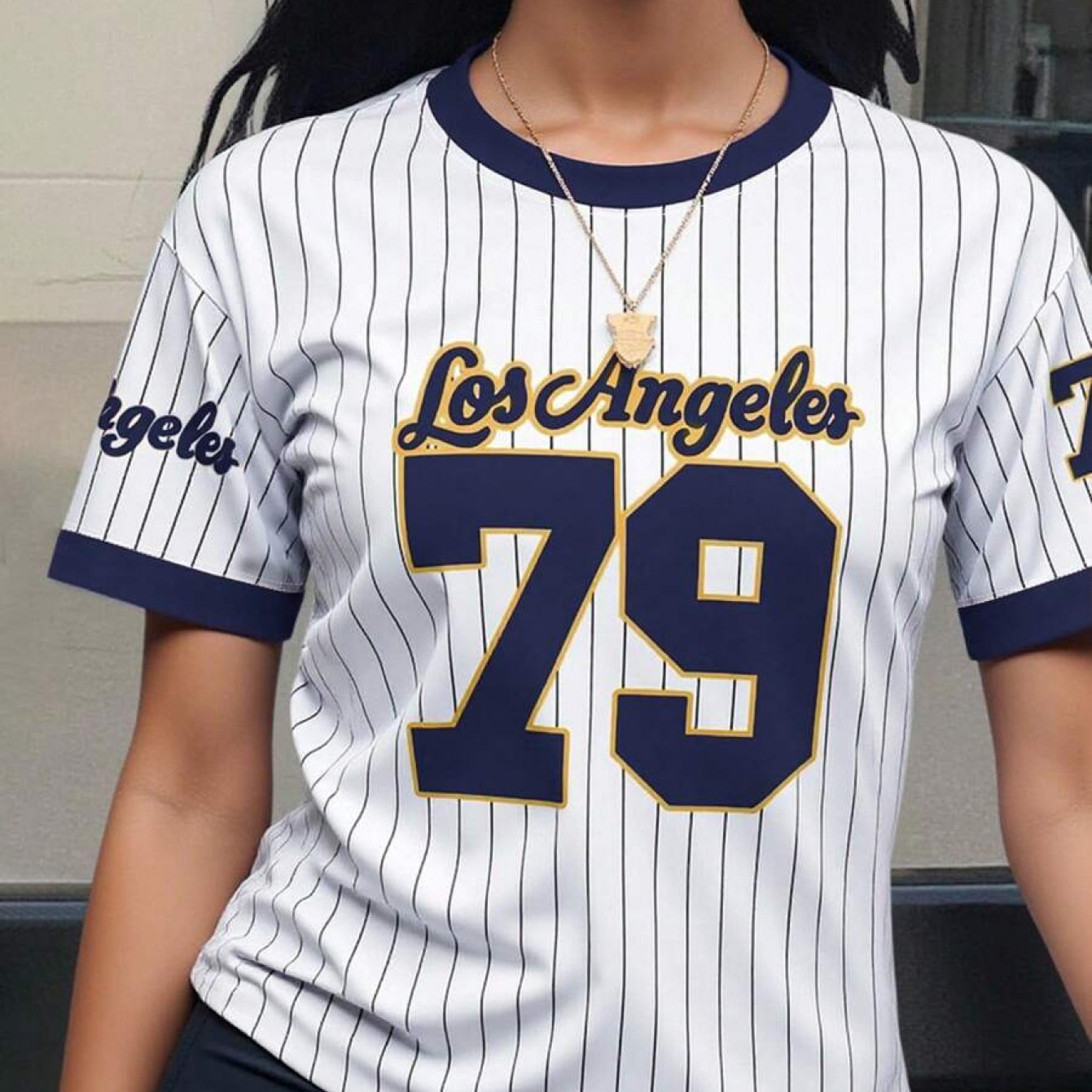 TEMU Women's Los Angeles -themed T-shirt - Soft Breathable Short-sleeve Top With Print, Machine Washable Casual Tee Suitable For Spring, Autumn &