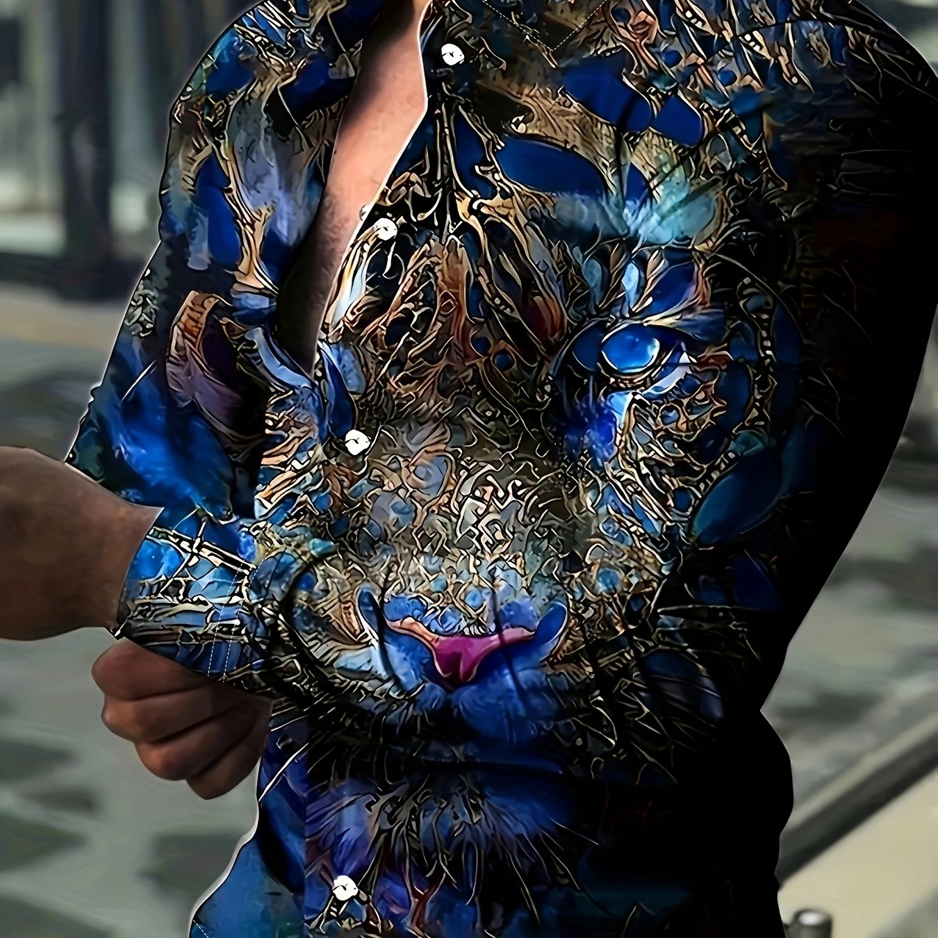 TEMU Men's Casual Fashion Long Sleeve Shirt