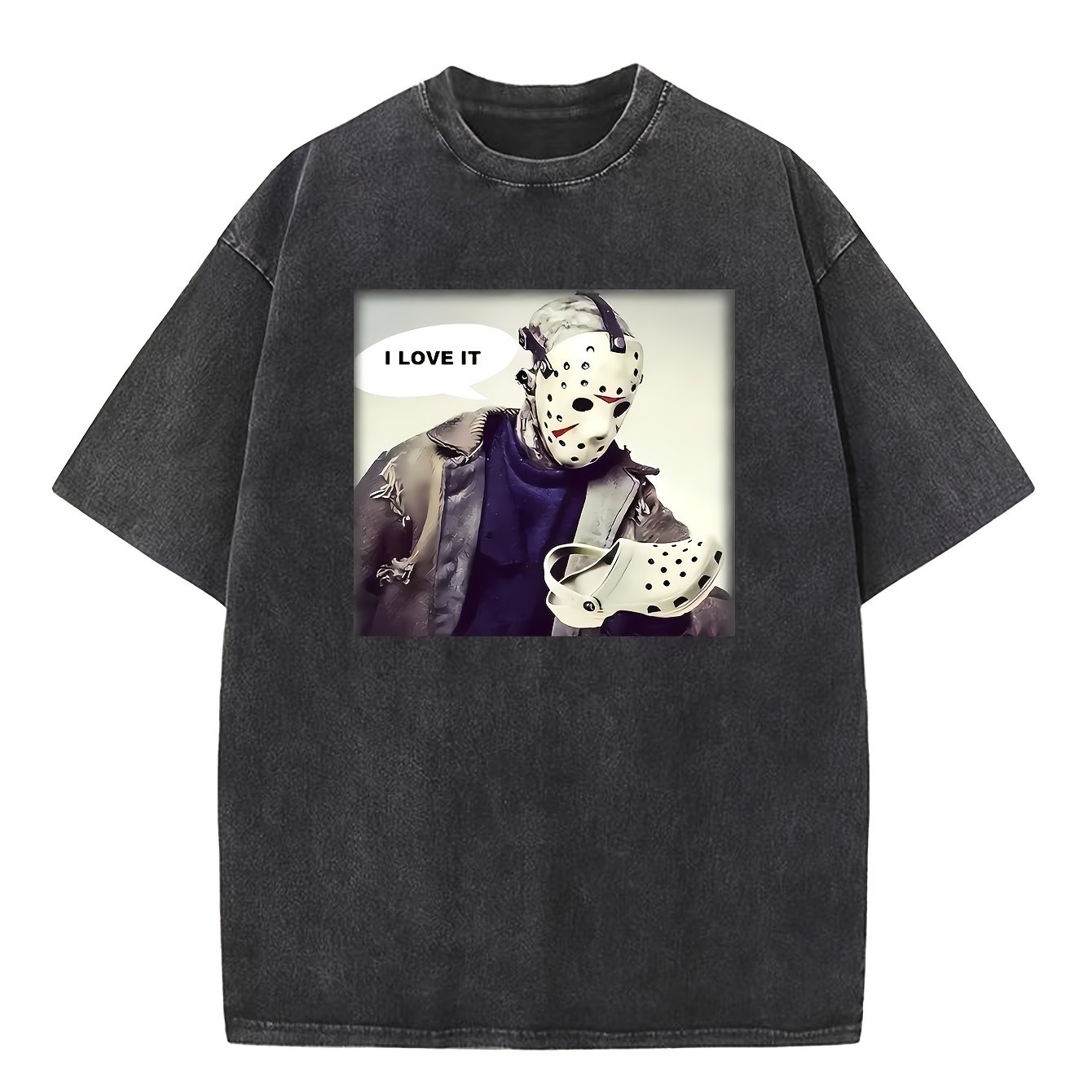 TEMU 230g Men's Washed And Distressed Cotton Short-sleeved T-shirt. American Loose Fit. Cool Trendy Men's Style. , Street Style, Hip-hop Style. Local