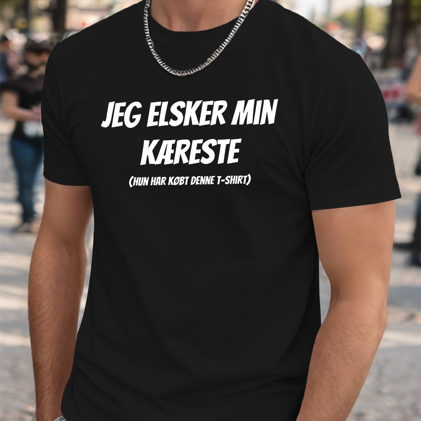 TEMU Funny Danish Crinkle Plus Size Men's T-shirt, Plus Size