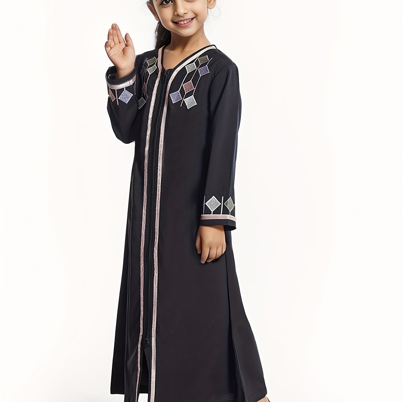 Girls' Dress With Middle Eastern Traditional Cultural Embroidery, Gift For Eld, Gift For Ramadan
