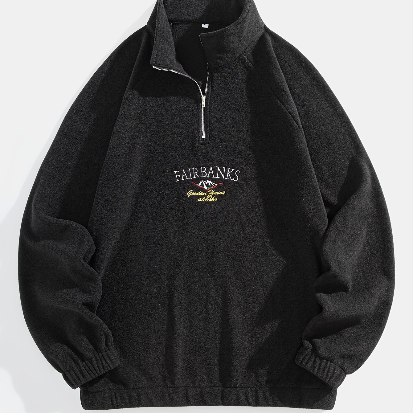 TEMU Pattern Sweatshirt, Casual Breathable Lapel Long Sleeve Zip For Street Hanging Outdoor