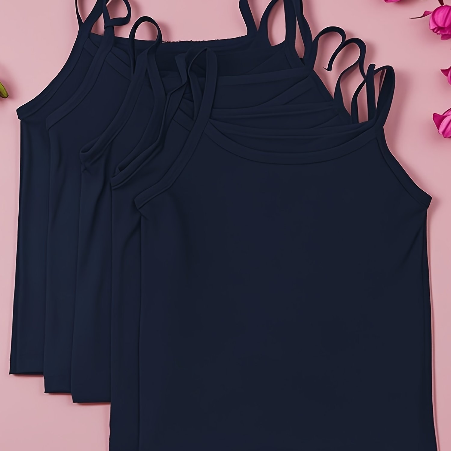 Image of Pack Of 5 Black Modal Tank Tops, Versatile For And Occasion, Soft Texture For All - Day , Seamless Design For An Elegant And Fashionable Look