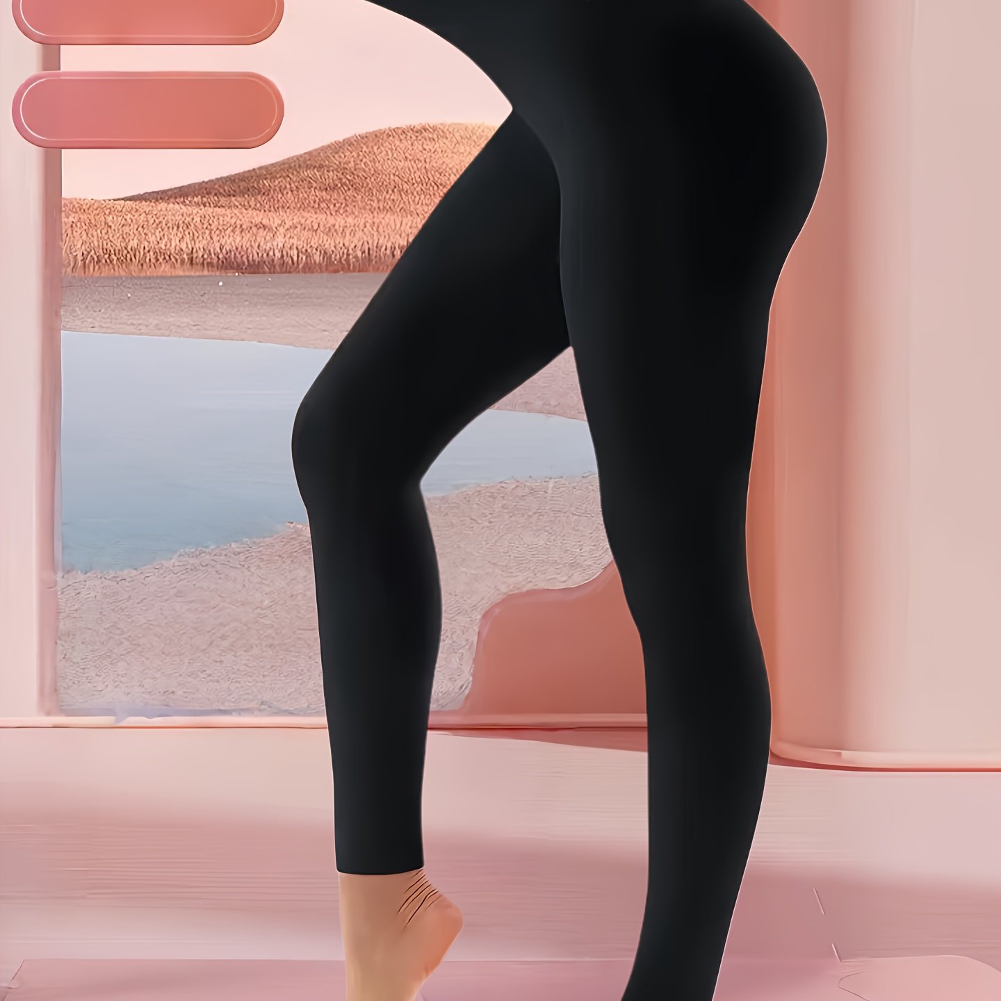 TEMU Women's High-waist Leggings, Soft Non-see-through Tummy Control Pants, Suitable For Running, Cycling, Yoga, Sports & Leisure, Long Pants,