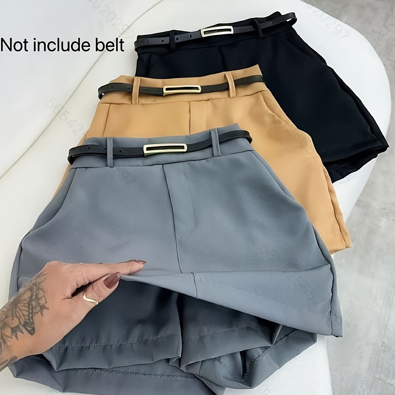 E-shop Stylisches Damen Shorts Rock Set aus 3 Teilen ohne Gürtel [ASD1]