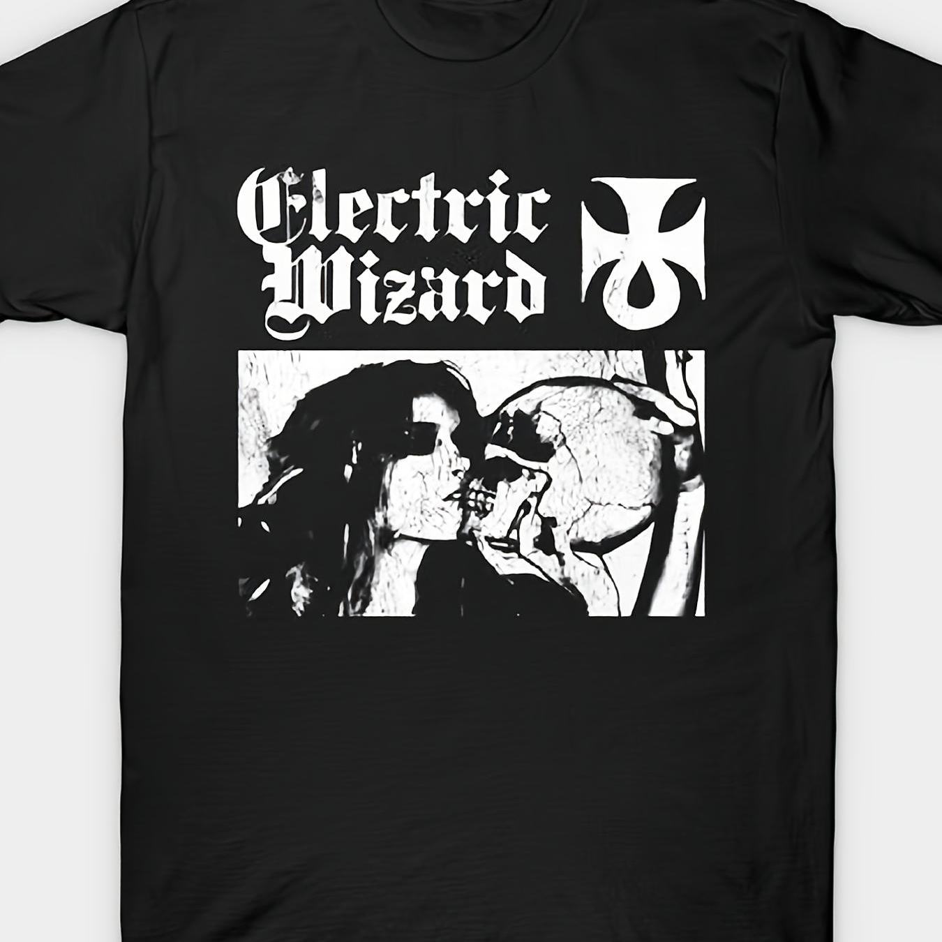 Image of Electric Wizard Vintage T-shirt - Retro Distressed Tee, Regular Neck Casual Top Suitable For , Sports Merchandise, Iconic Wizard