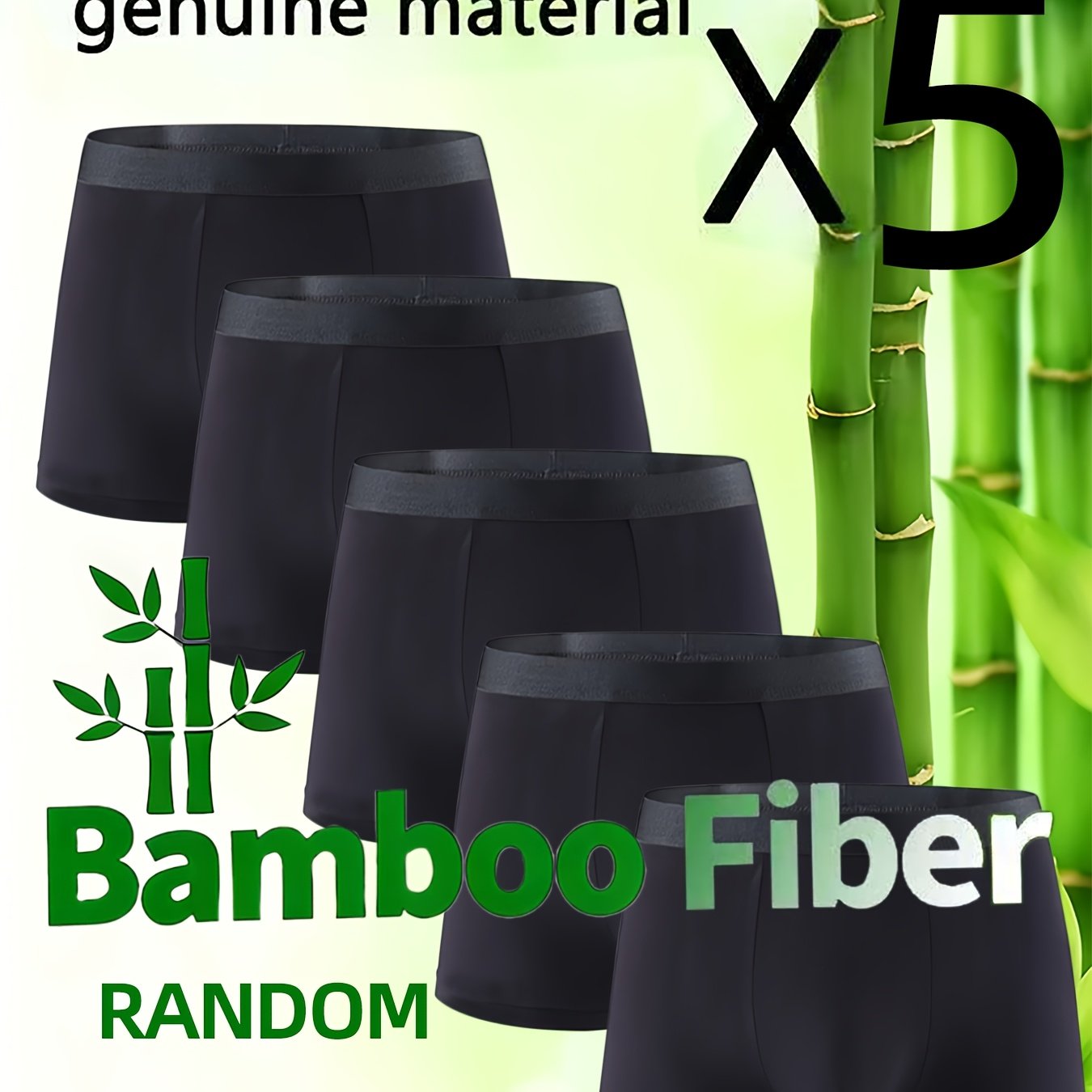 E-shop Zufällige 5er-Packung Unterwäsche, Echtes 95% Bambusfaser Herren Boxer Briefs, Echtes Material, Weich und Bequem, Feuchtigkeitstransportierend