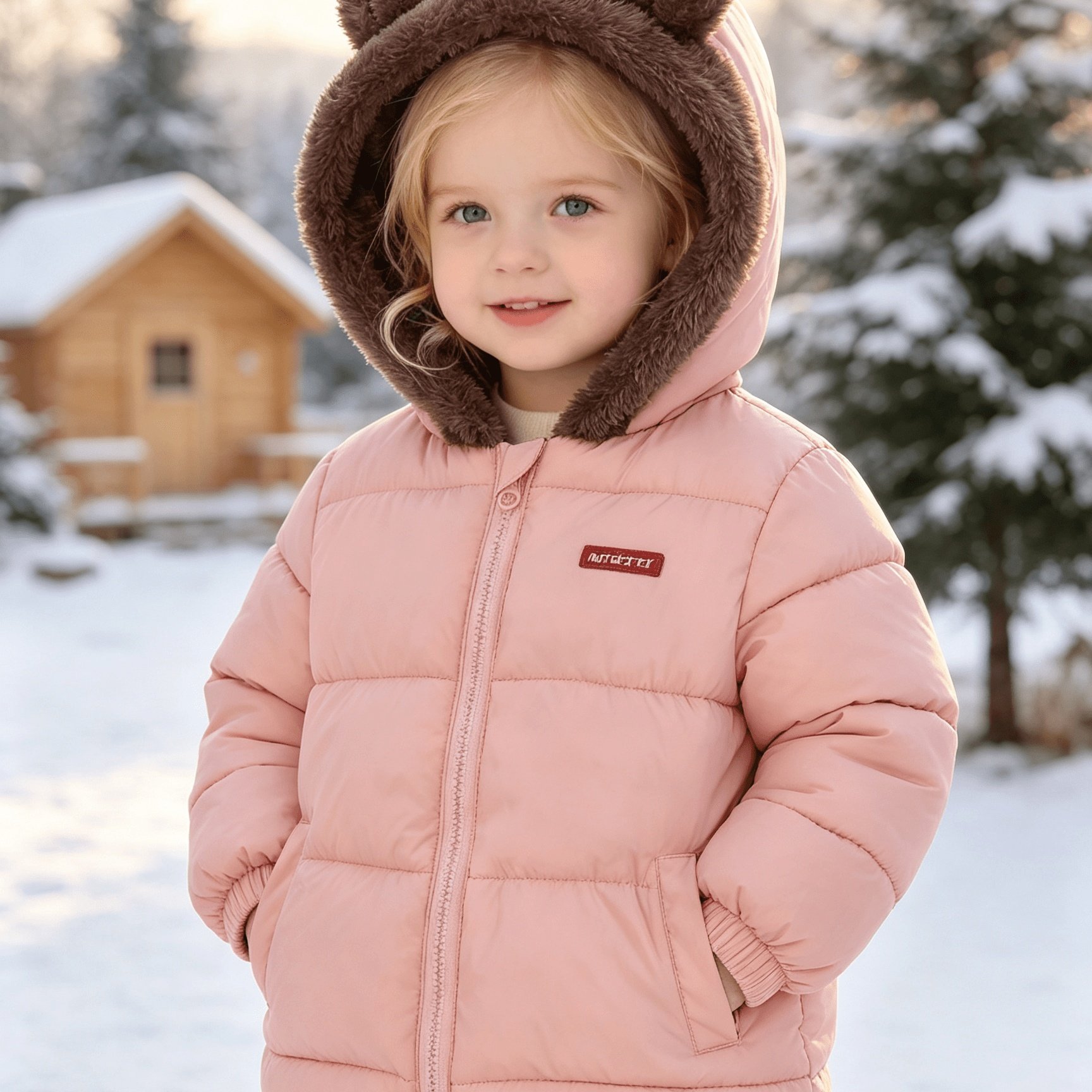 Image of Children Eden 0-3 Years Cute Baby Girl Ear Hooded Jacket