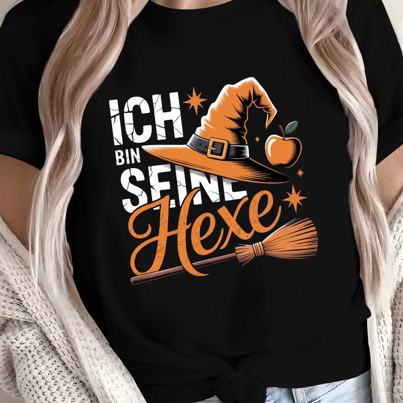 Image of Plus Size - I Am His Witch Women's Pure Comfortable T-shirt, For Halloween