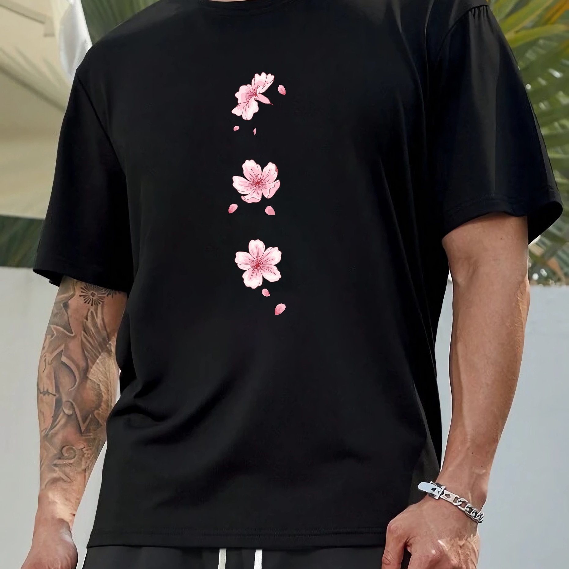 TEMU Men's New Pattern Print T-shirt Casual Sweatshirt, Plus Size