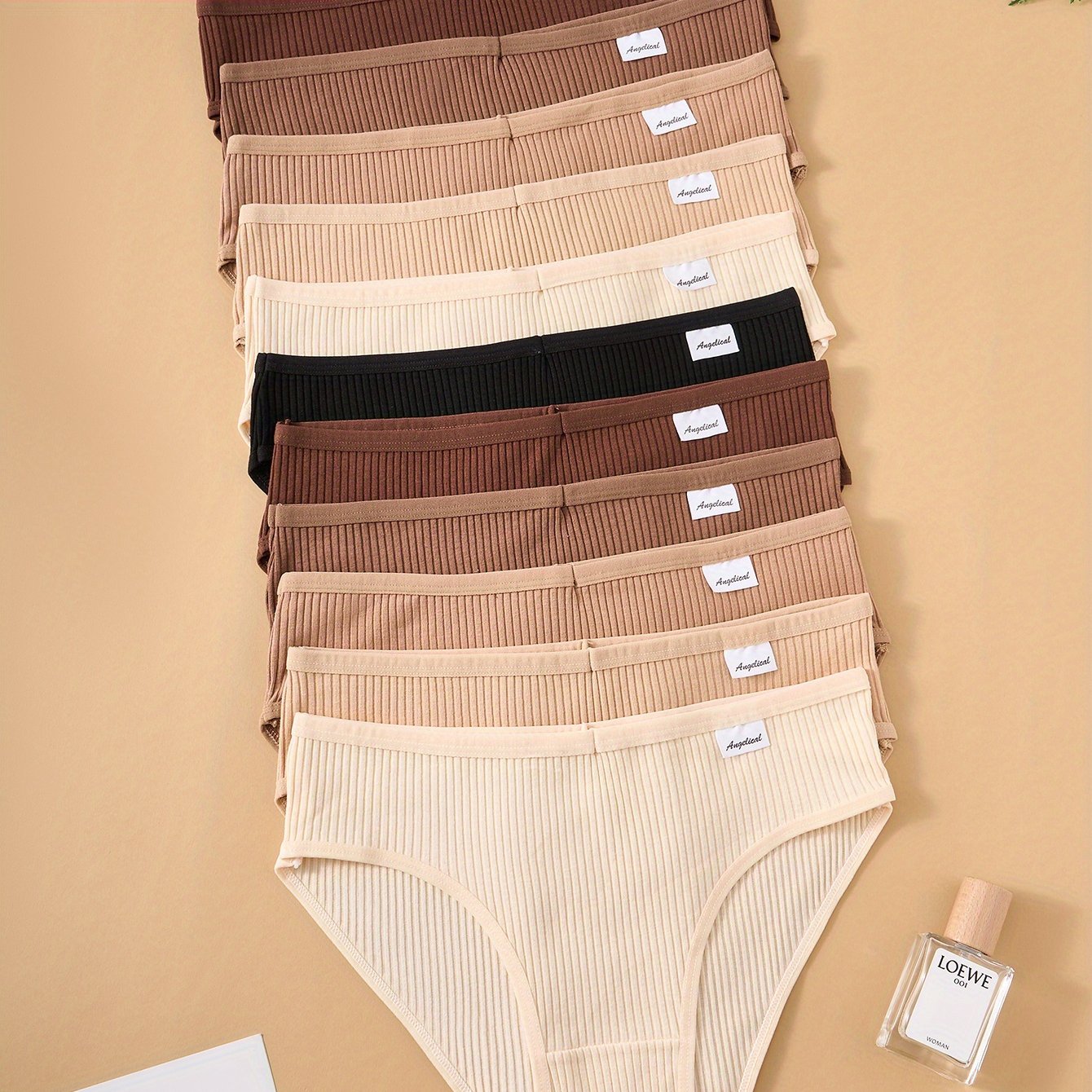 12pcs Women's Striped Panties - Ultra Soft Comfortable Everyday Underwear