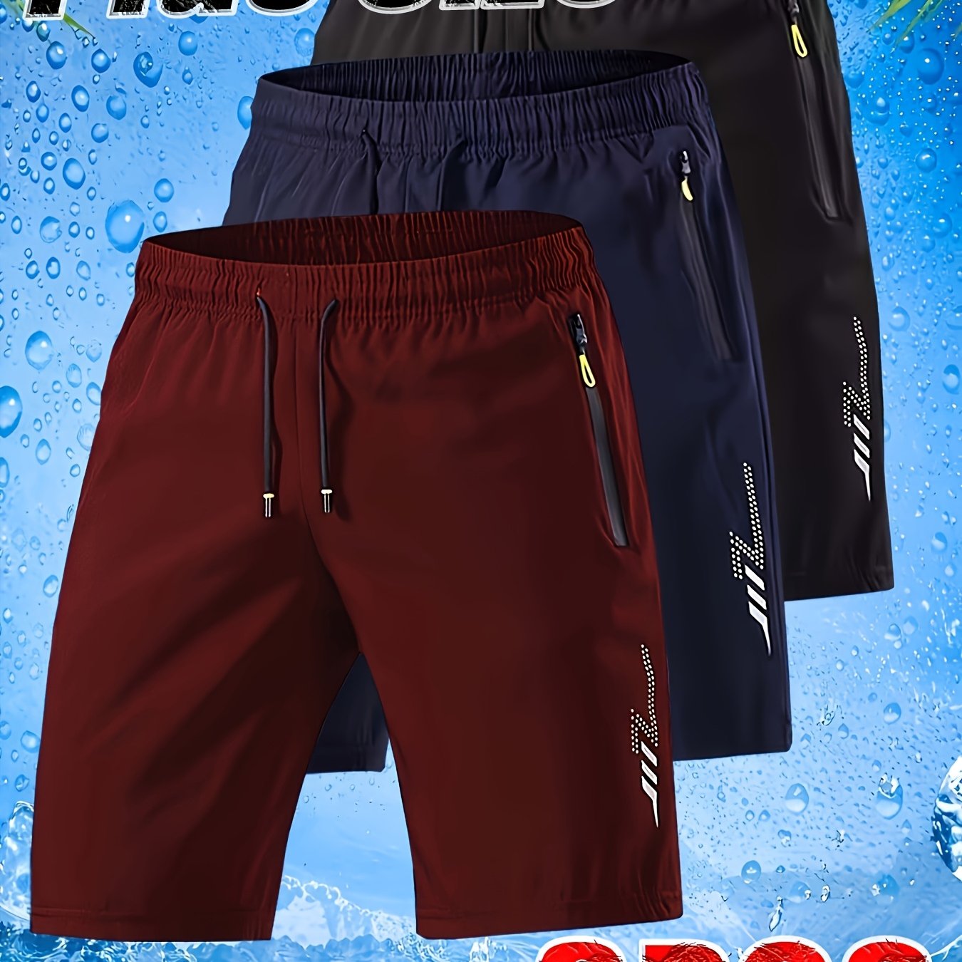 TEMU 3pcs Set. Men's Casual Sports Oversized Shorts. Summer. Extra-large Size Is Extremely Loose. Waistband Has Drawstring For Adjustment. Suitable