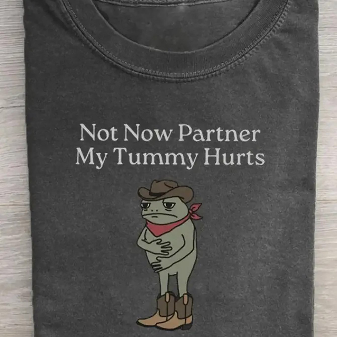 TEMU Men's Funny Graphic T-shirt - Retro Frog Print, Gray Cotton, Short Sleeve, Round Neck, Casual Summer Tee