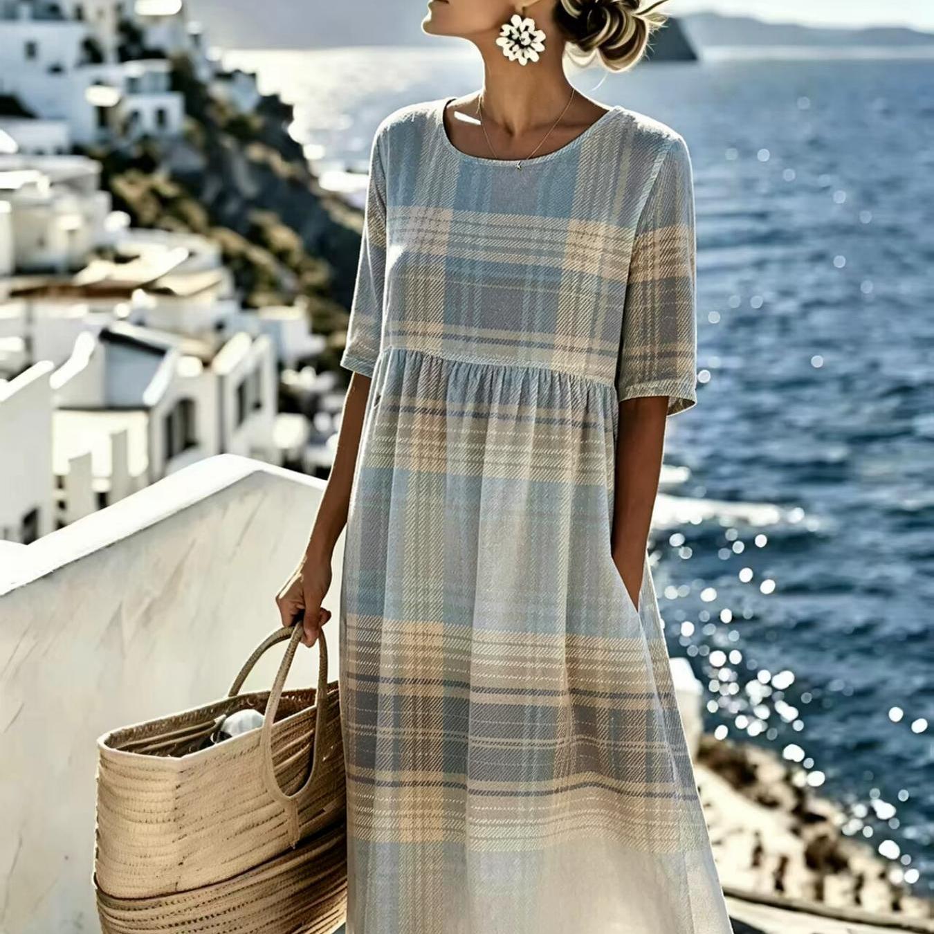 Women's Summer Dress Casual Comfortable Casual Resort Style Fashionable And Elegant Machine Washable Suitable For Daily And Commuting The For Gifts