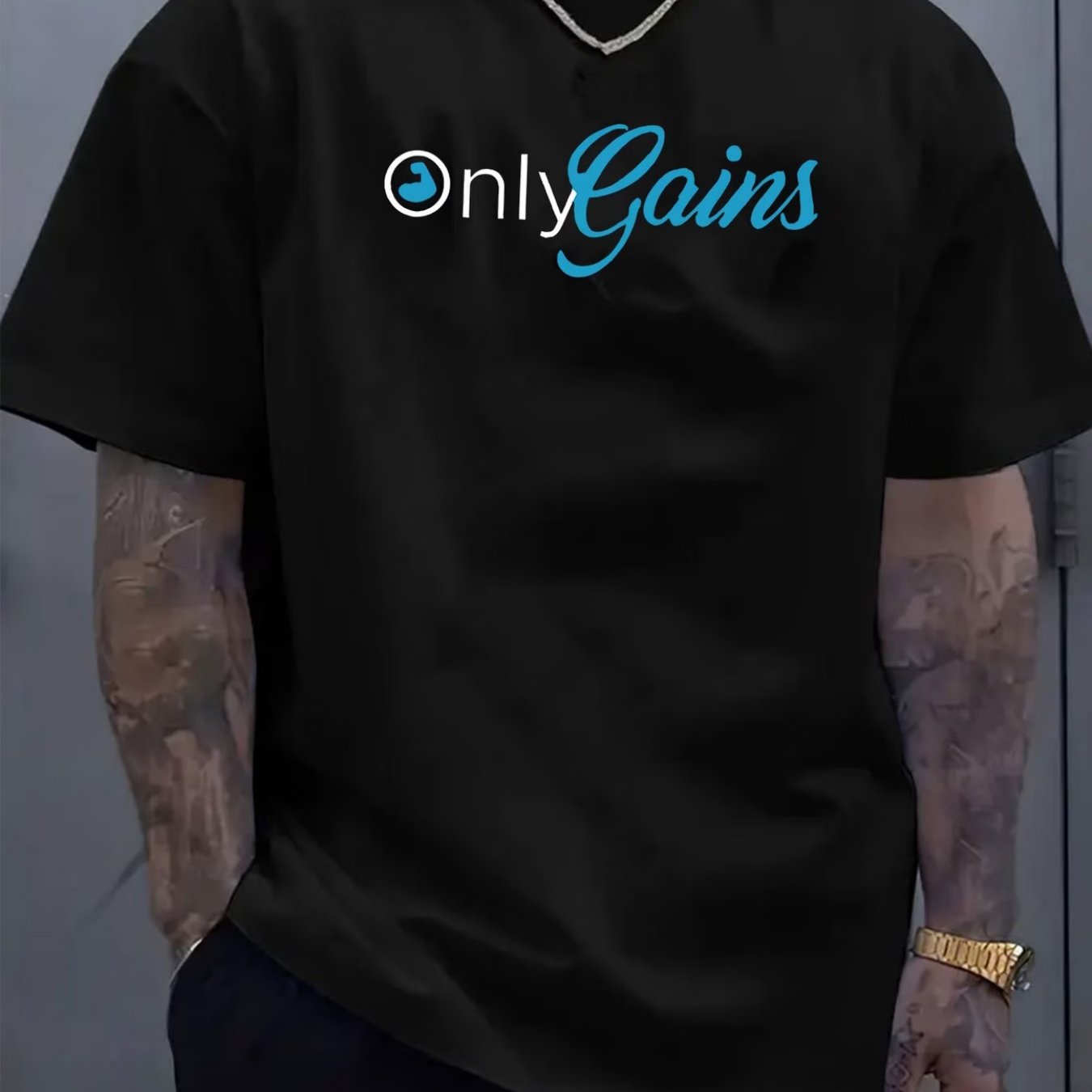 TEMU Builder T-shirt - Fitness Print Crew Neck Short Sleeve Shirt, Soft Breathable 100% Polyester Suitable For Gym, Casual Streetwear & Urban Style,