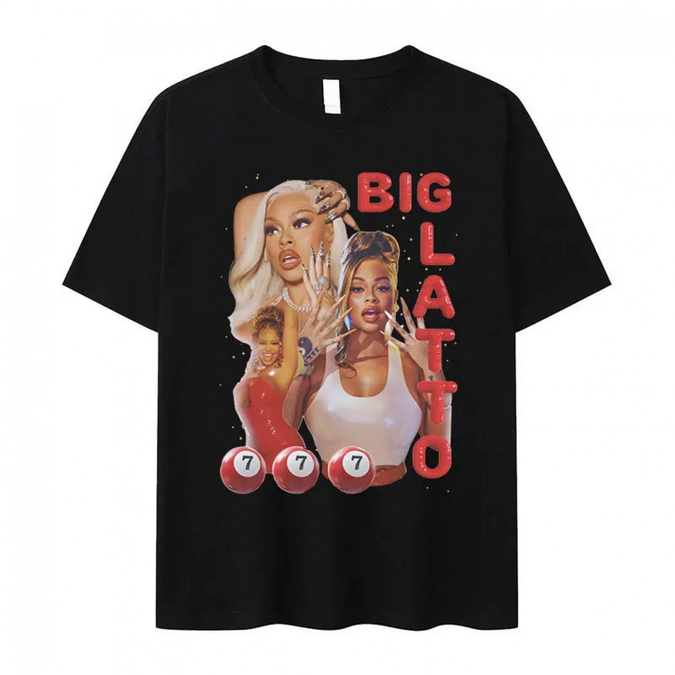 TEMU Big Inspired Graphic Tee, High-quality Cotton, Retro Hip Hop Style, Oversized Fit For