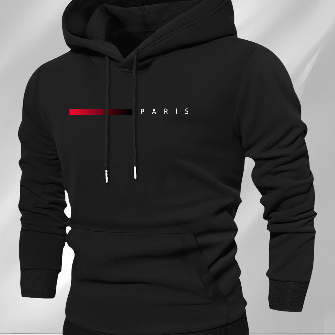 E-shop Einfaches PARIS Print Herren Hoodie - Herren Kapuzenpullover